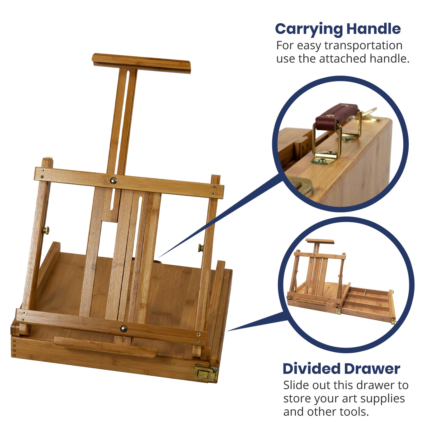 Pacific Arc Bamboo Professional Easel - Table-top Box for Artists, Hobbyists, Students, and Professionals