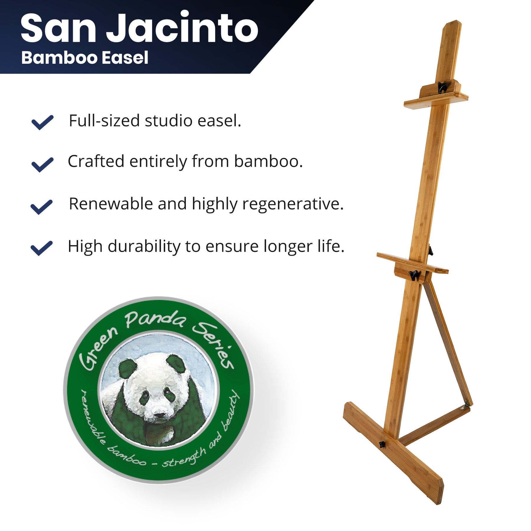 Pacific Arc, Single Mast Bamboo Professional Studio Easel, 66 Inches Canvas Size for Painting, Drawing, Watercolors,Sketching, Pictures, Signs, Posterboards
