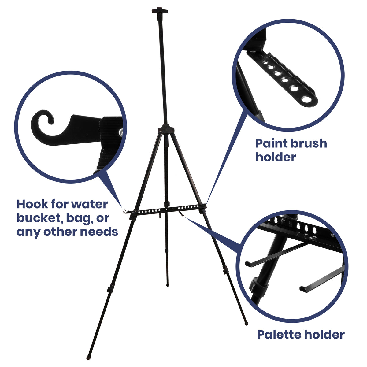 Pacific Arc - Trekker Aluminum 70 Inch Adjustable Art Easel with Carry Bag for Artists, Hobbyists, Students, and Professionals