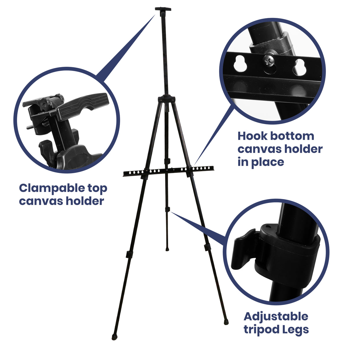 Pacific Arc Backpacker Aluminum 63 Inch Adjustable Art Easel with Carrying Bag for Artists, Hobbyists, Students, and Professionals