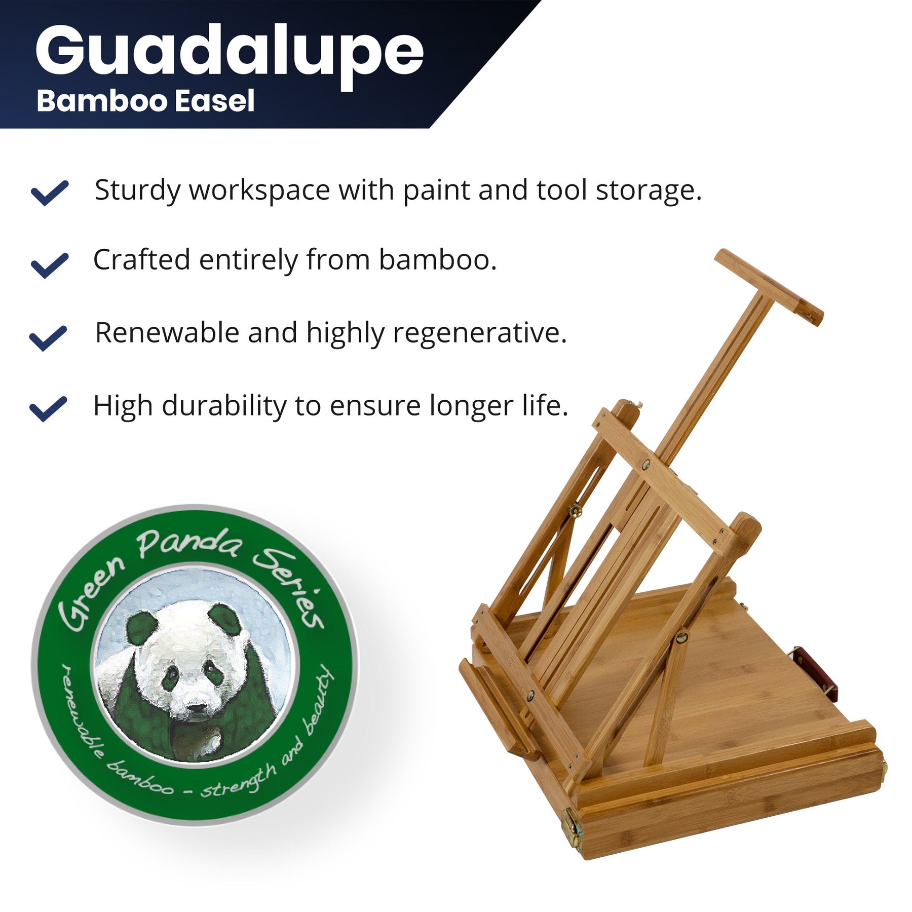 Pacific Arc Bamboo Professional Easel - Table-top Box for Artists, Hobbyists, Students, and Professionals