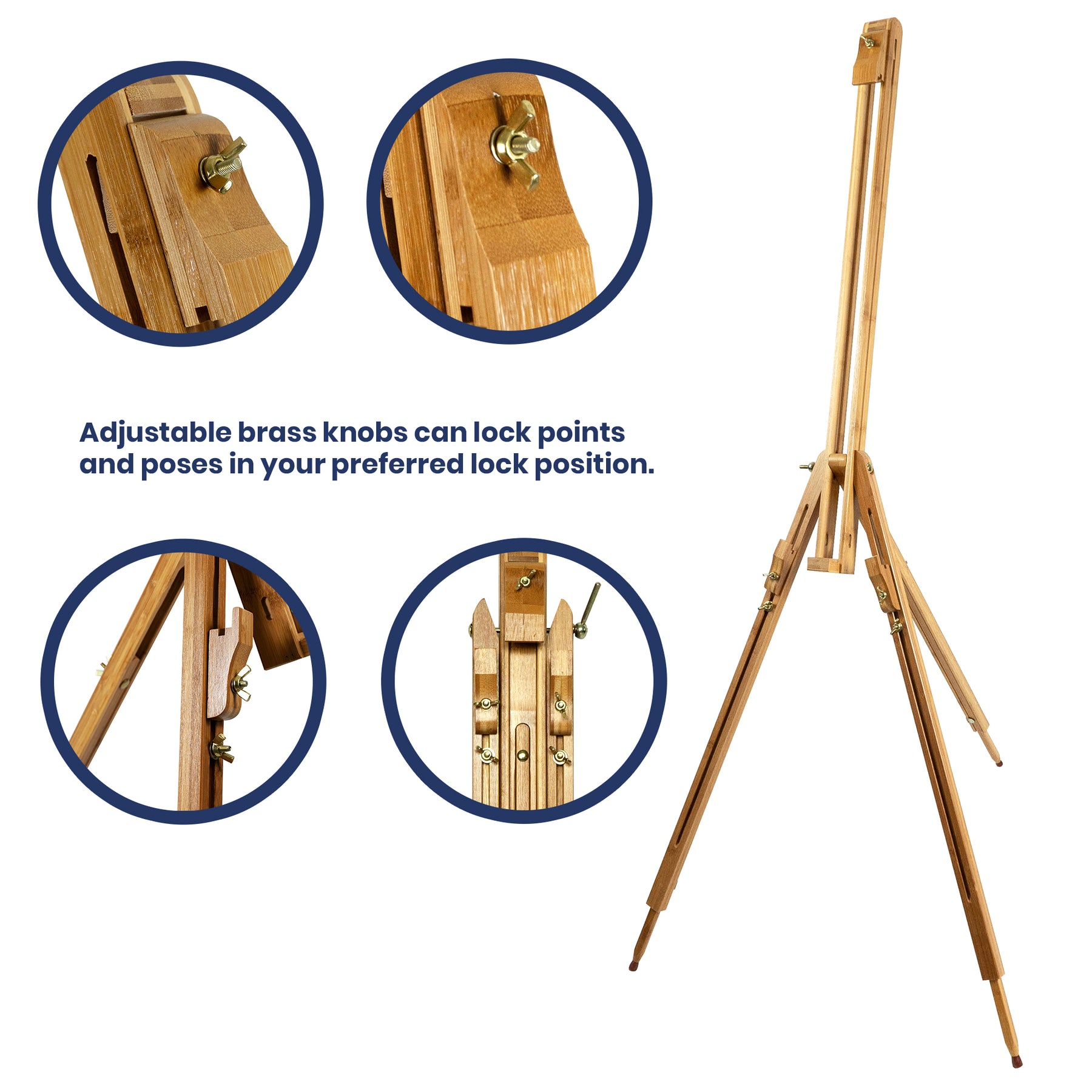 Pacific Arc - Field Bamboo Professional Foldable Studio Easel, 41 Inch Canvas Size for watercolors, painting, drawing, sketching, and display