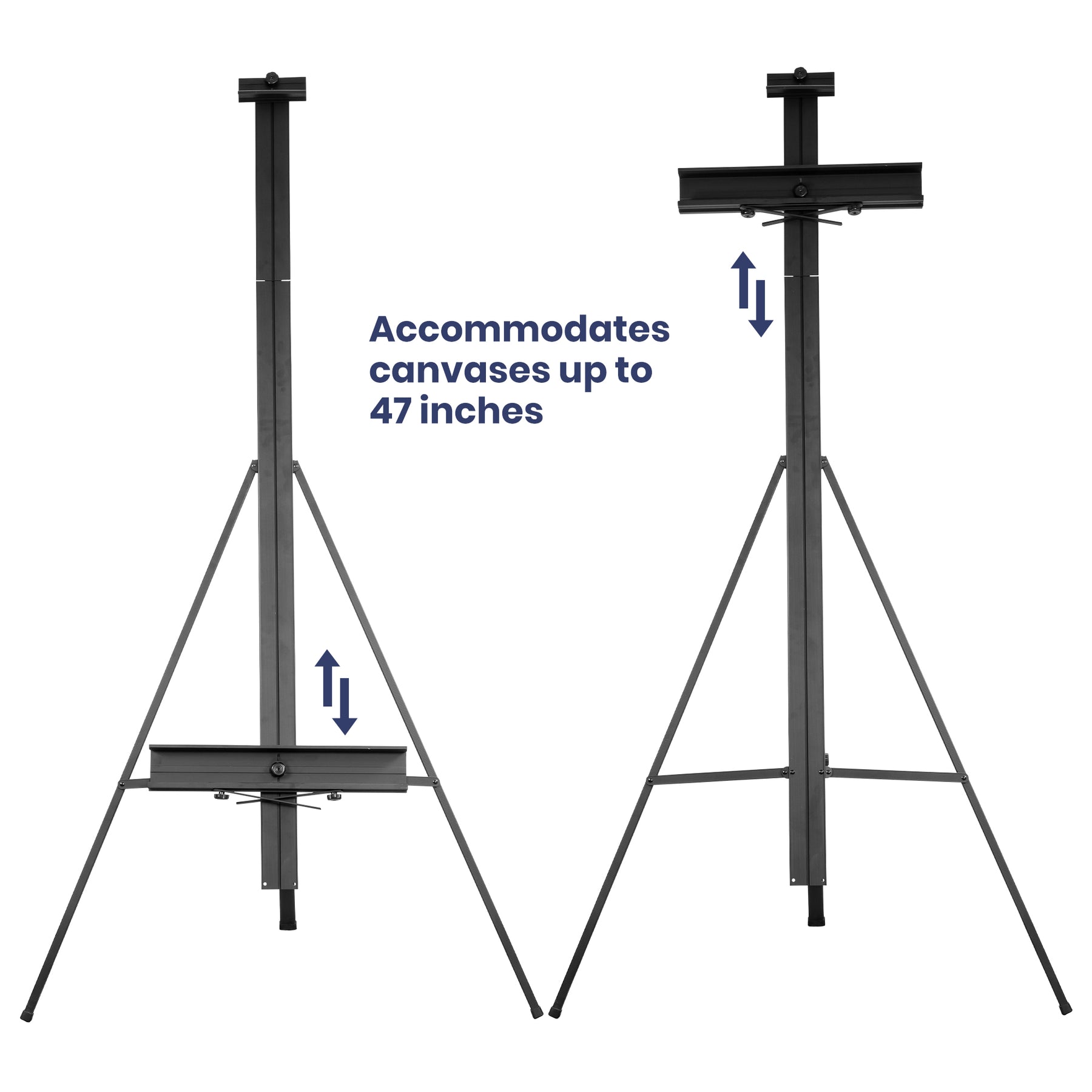 Pacific Arc - Bivouac Aluminum 67 Inch Adjustable Art Easel with Center Mast for Artists, Hobbyists, Students, and Professionals