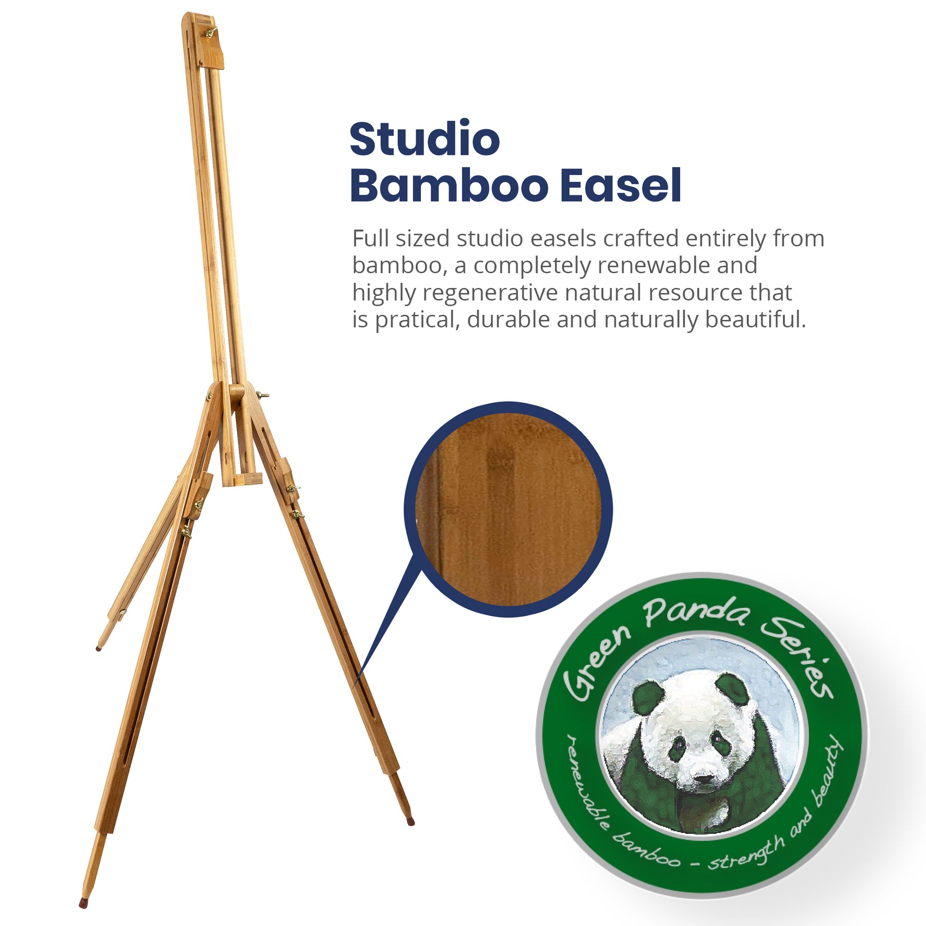 Pacific Arc - Field Bamboo Professional Foldable Studio Easel, 41 Inch Canvas Size for watercolors, painting, drawing, sketching, and display