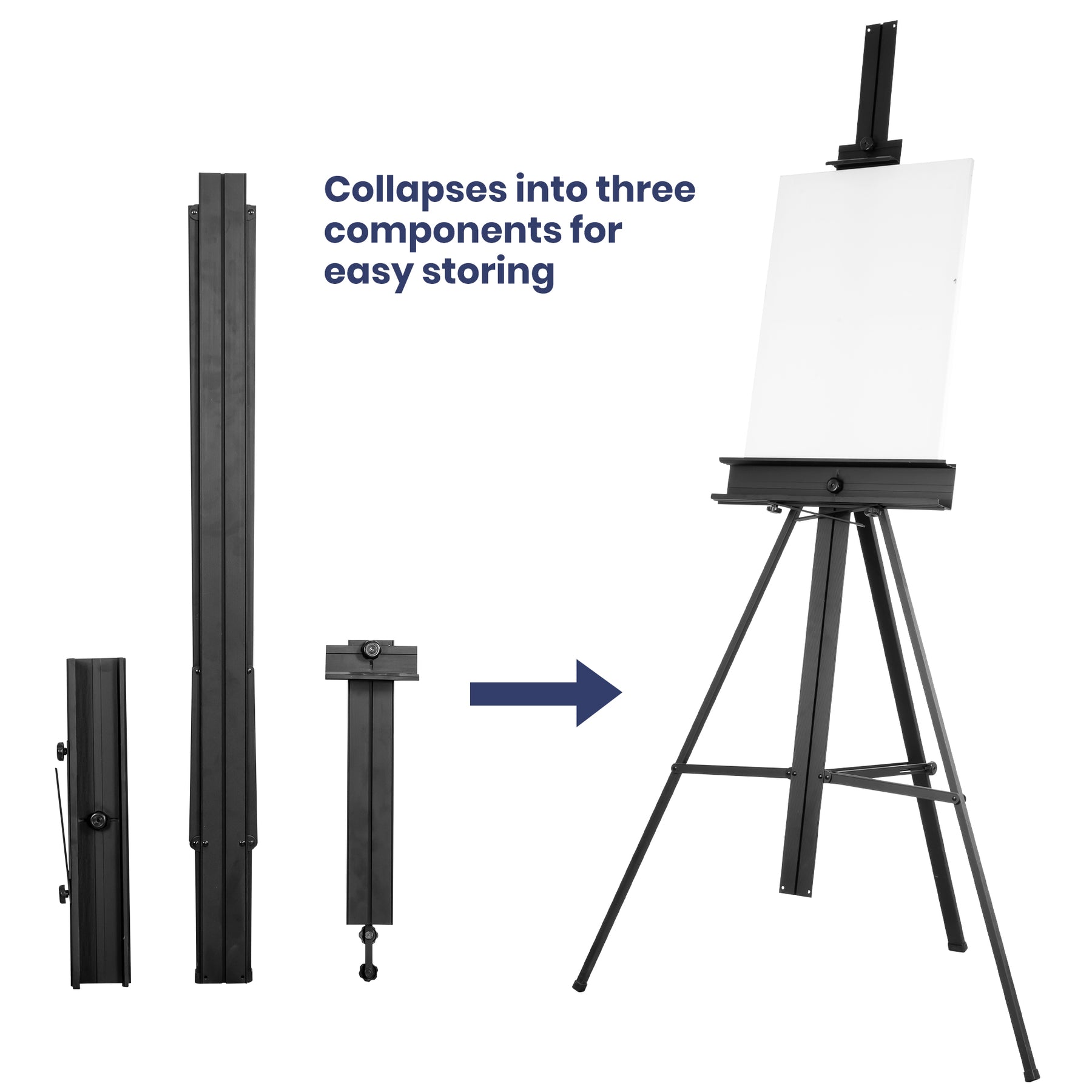 Pacific Arc - Bivouac Aluminum 67 Inch Adjustable Art Easel with Center Mast for Artists, Hobbyists, Students, and Professionals