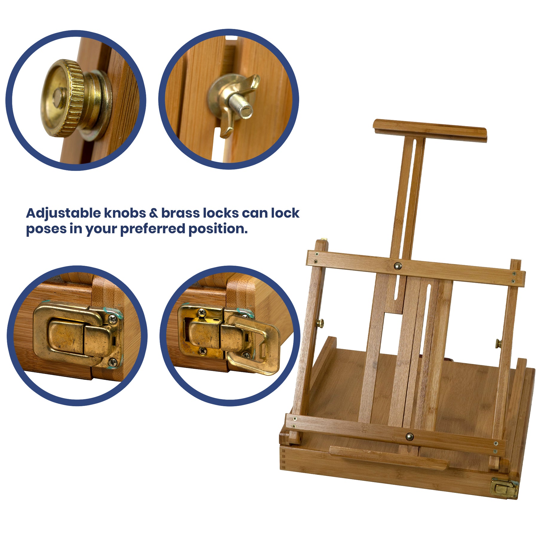 Pacific Arc Bamboo Professional Easel - Table-top Box for Artists, Hobbyists, Students, and Professionals