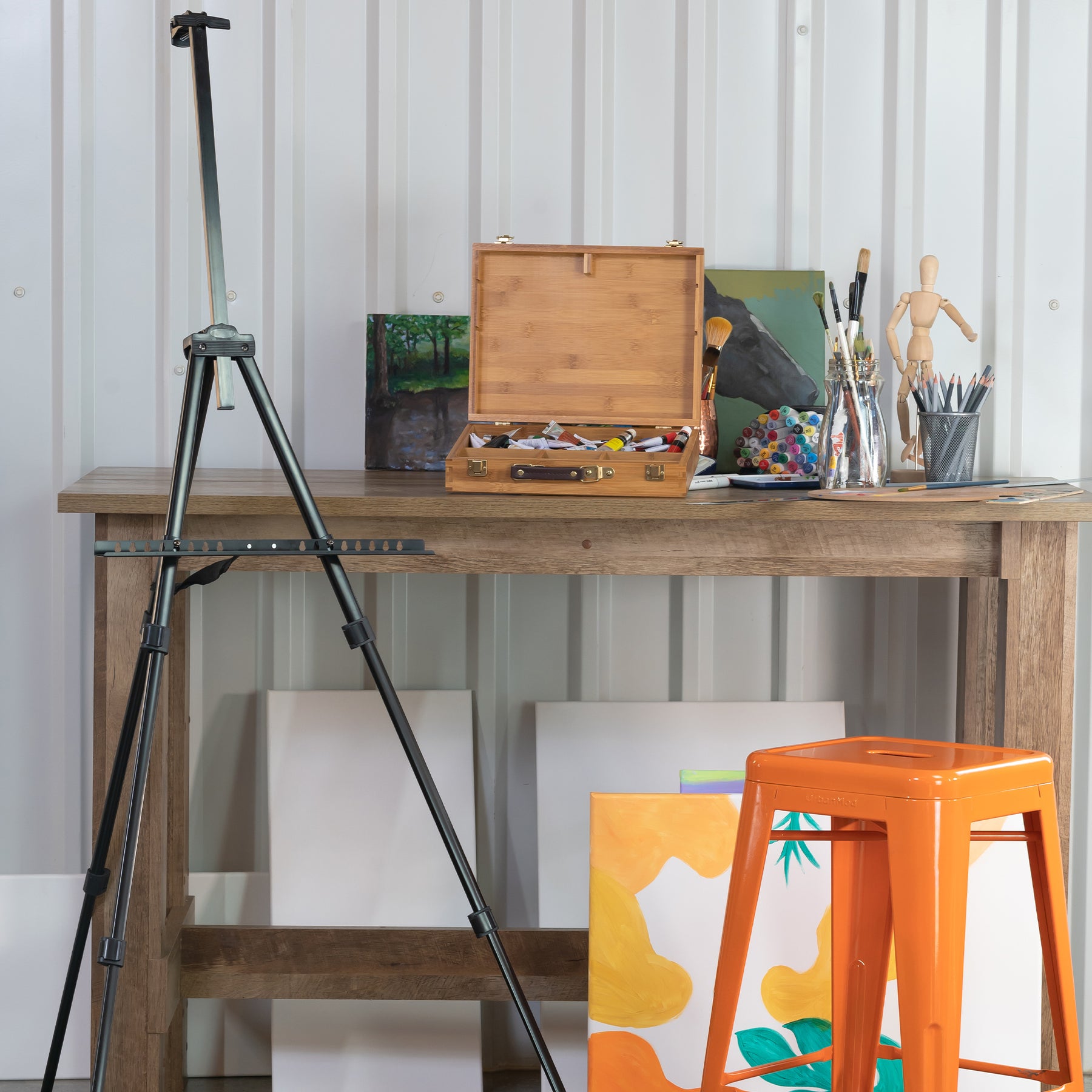 Pacific Arc Backpacker Aluminum 63 Inch Adjustable Art Easel with Carrying Bag for Artists, Hobbyists, Students, and Professionals