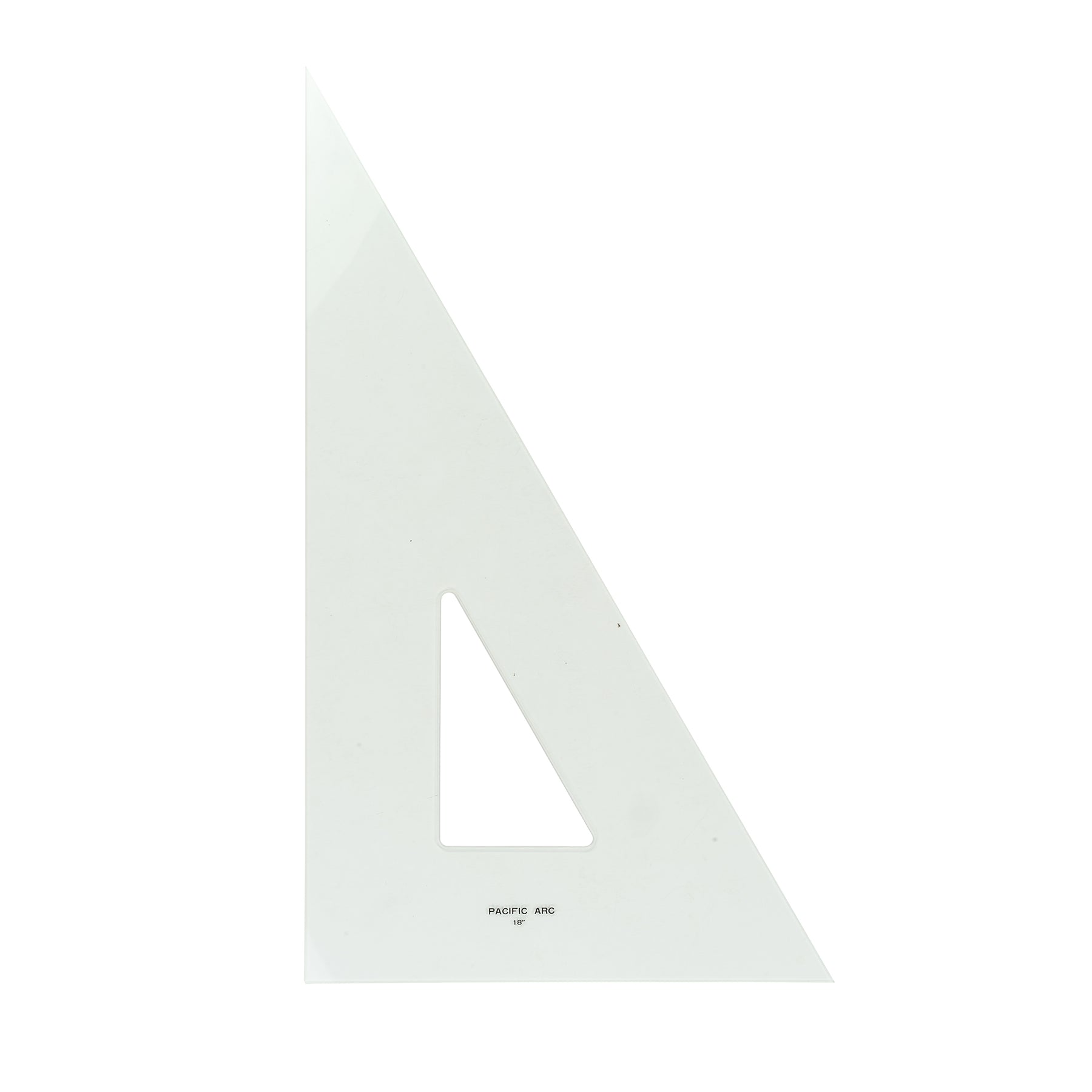 Pacific Arc Drafting Triangle, Large Size, 16 inch - 24 inch, 30/60/90 Degrees or 45/90 Degrees, Clear Acrylic, Plain Edge for professionals and students