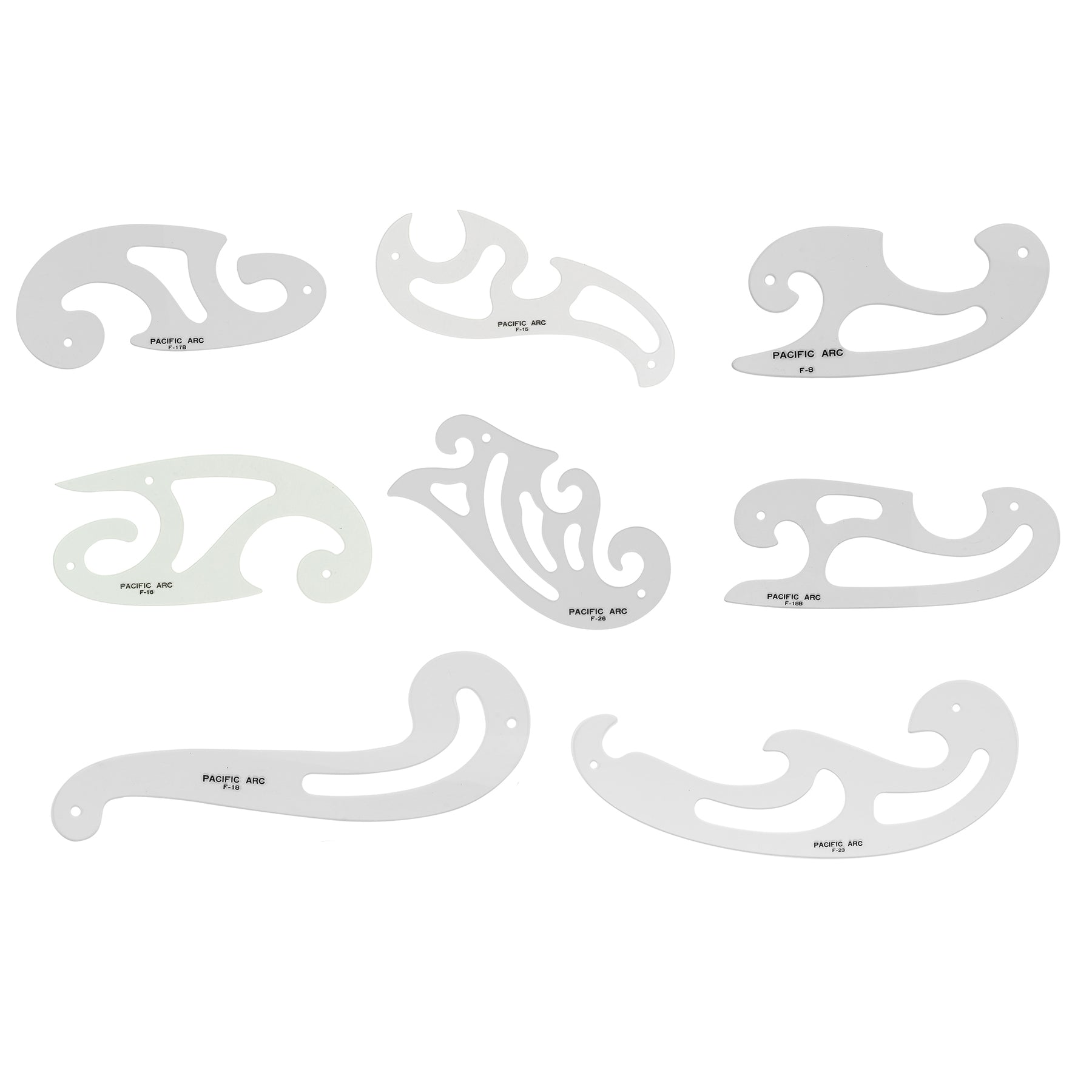 French Curve Set, 3 Shapes, Clear Curve Ruler, Drafting Tools, Drawing Tools, Woodworking Tools, Comic Template Tool