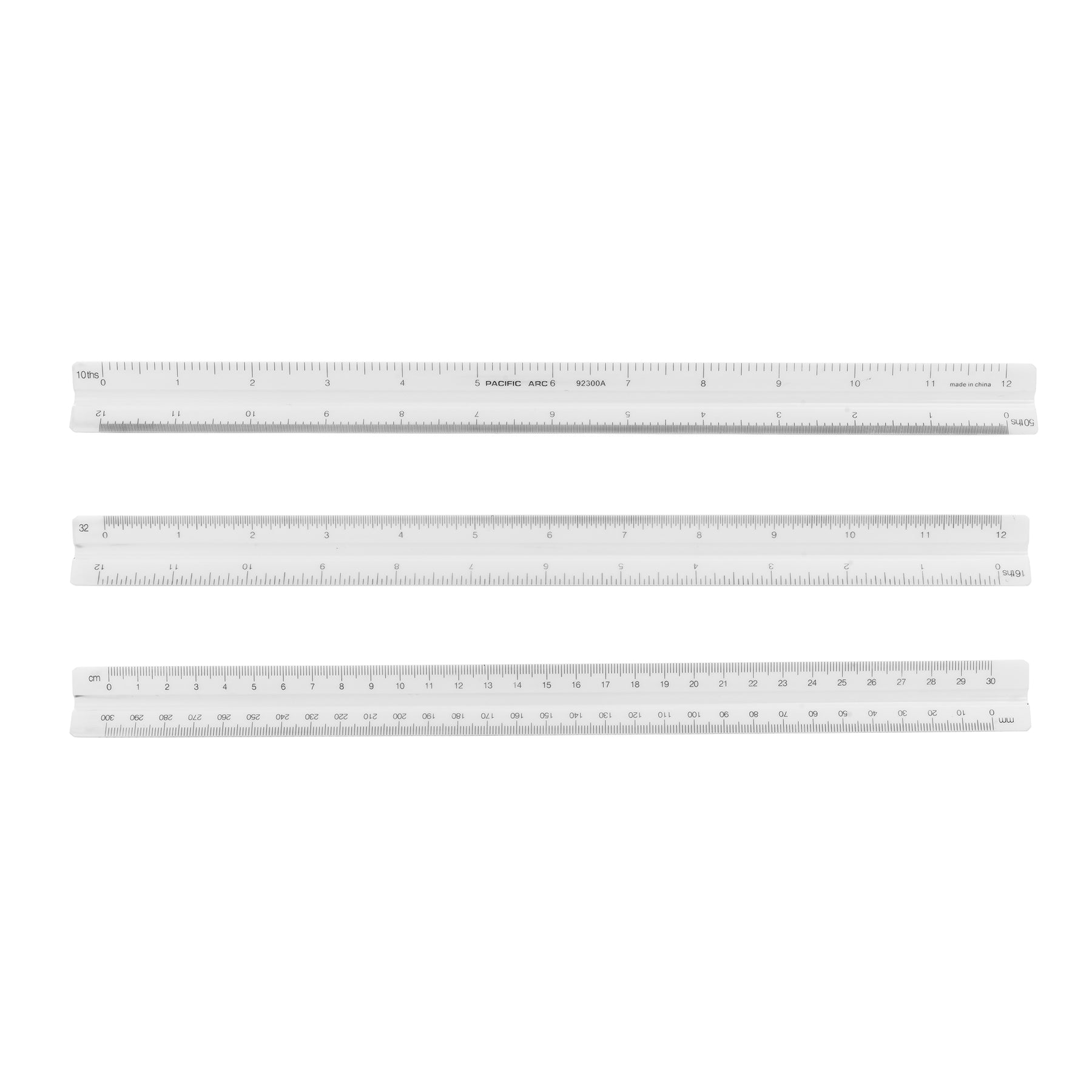 Pacific Arc | Economy Triangular Scale Ruler | Architect, Engineer, Mechanical Engineer & Metric Scales.