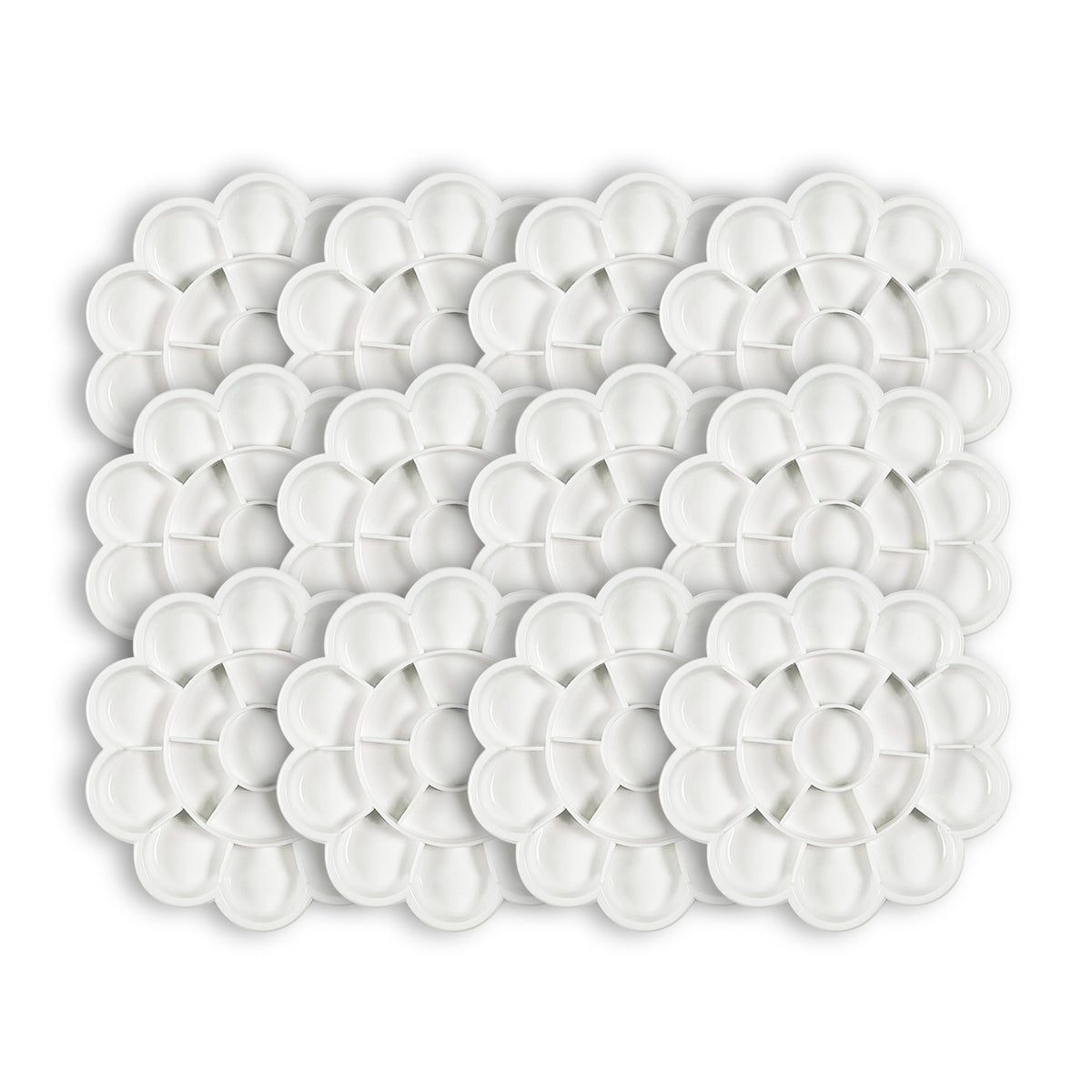 Pacific Arc - 12 Pack (8 well) Paint tray palettes for Kids, Plastic White Palettes for Students or Adults Paint Holder, Paint Supplies for DIY, Crafts, Acrylic Painting