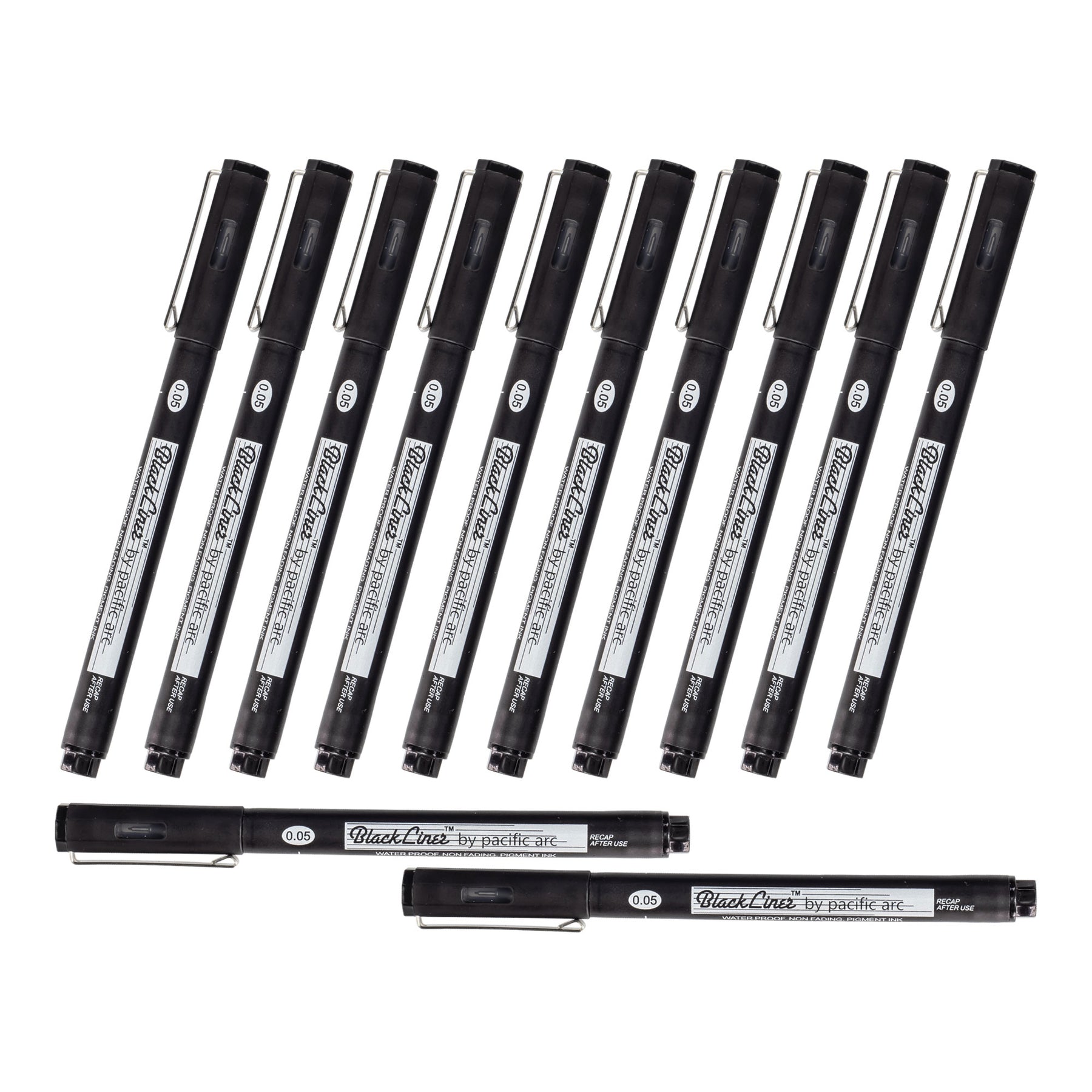 Pacific Arc | Blackliner Black Fineliner Pens | Differently Sized Fine Drawing Pens