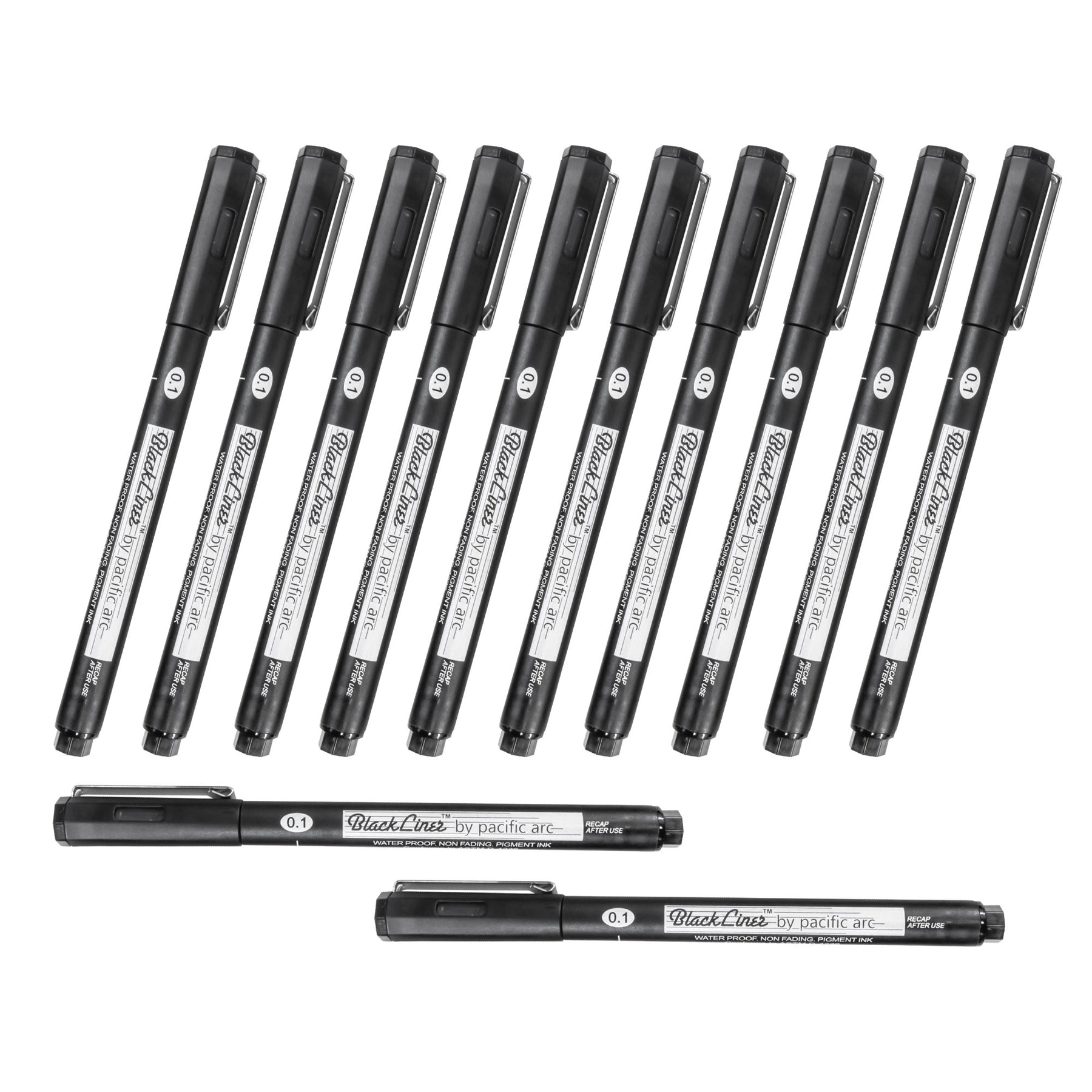 Pacific Arc | Blackliner Black Fineliner Pens | Differently Sized Fine Drawing Pens