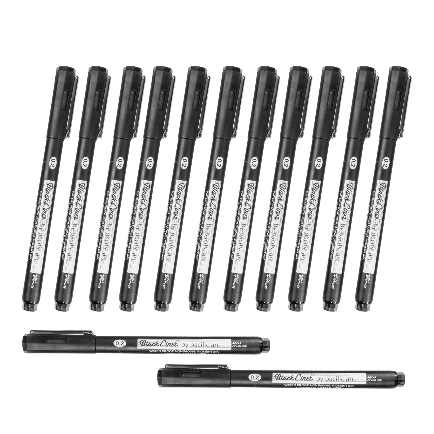 Pacific Arc | Blackliner Black Fineliner Pens | Differently Sized Fine Drawing Pens