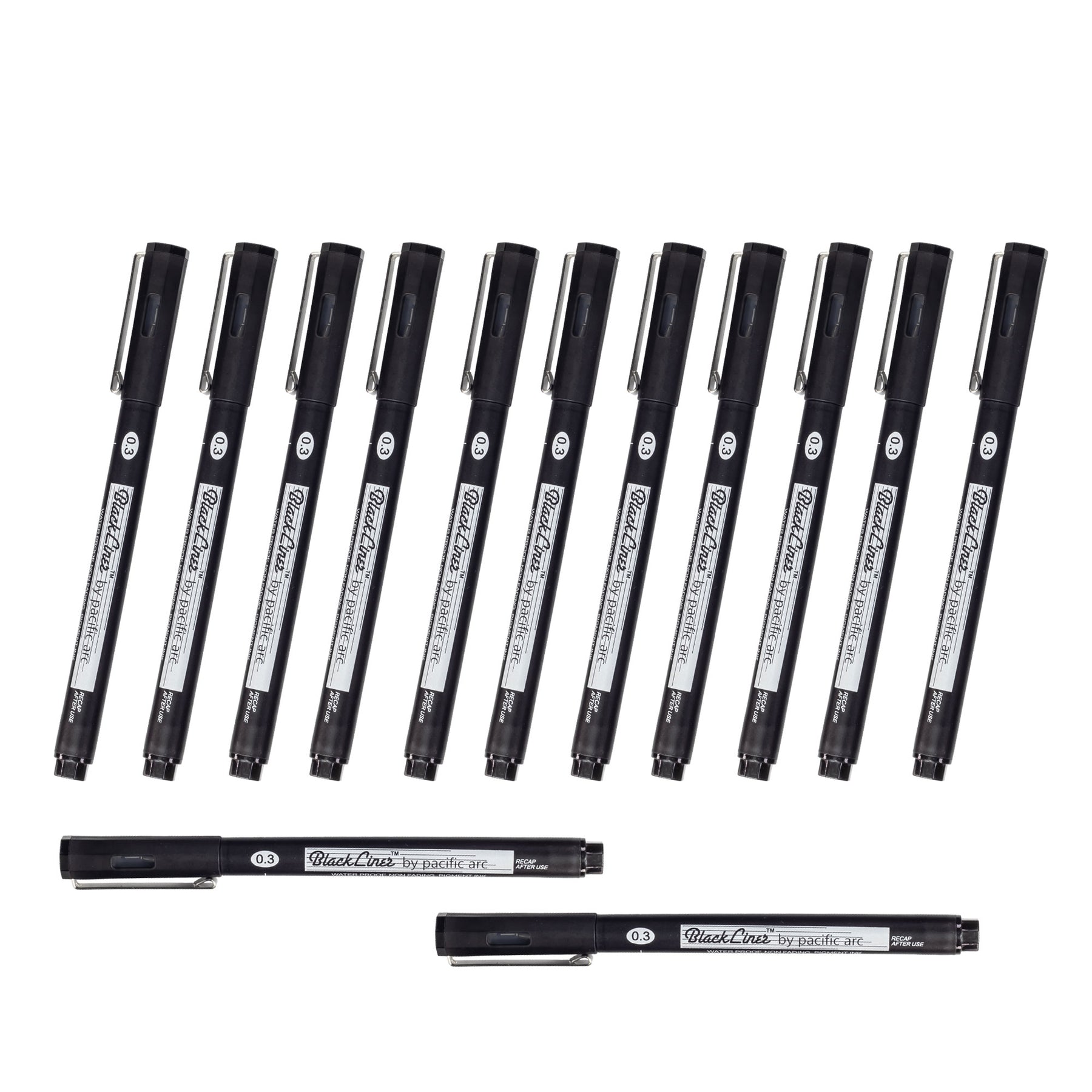 Pacific Arc | Blackliner Black Fineliner Pens | Differently Sized Fine Drawing Pens