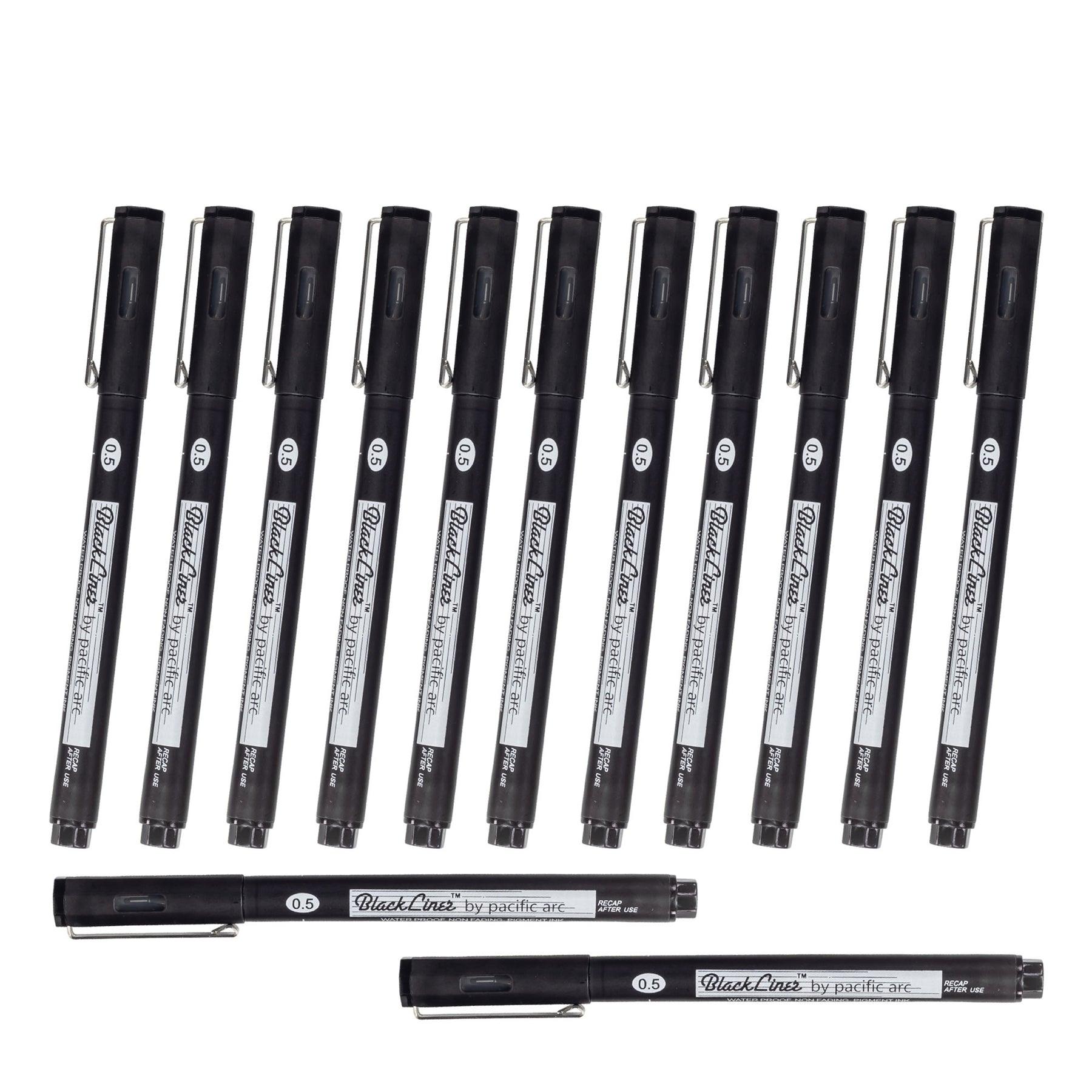 Pacific Arc | Blackliner Black Fineliner Pens | Differently Sized Fine Drawing Pens