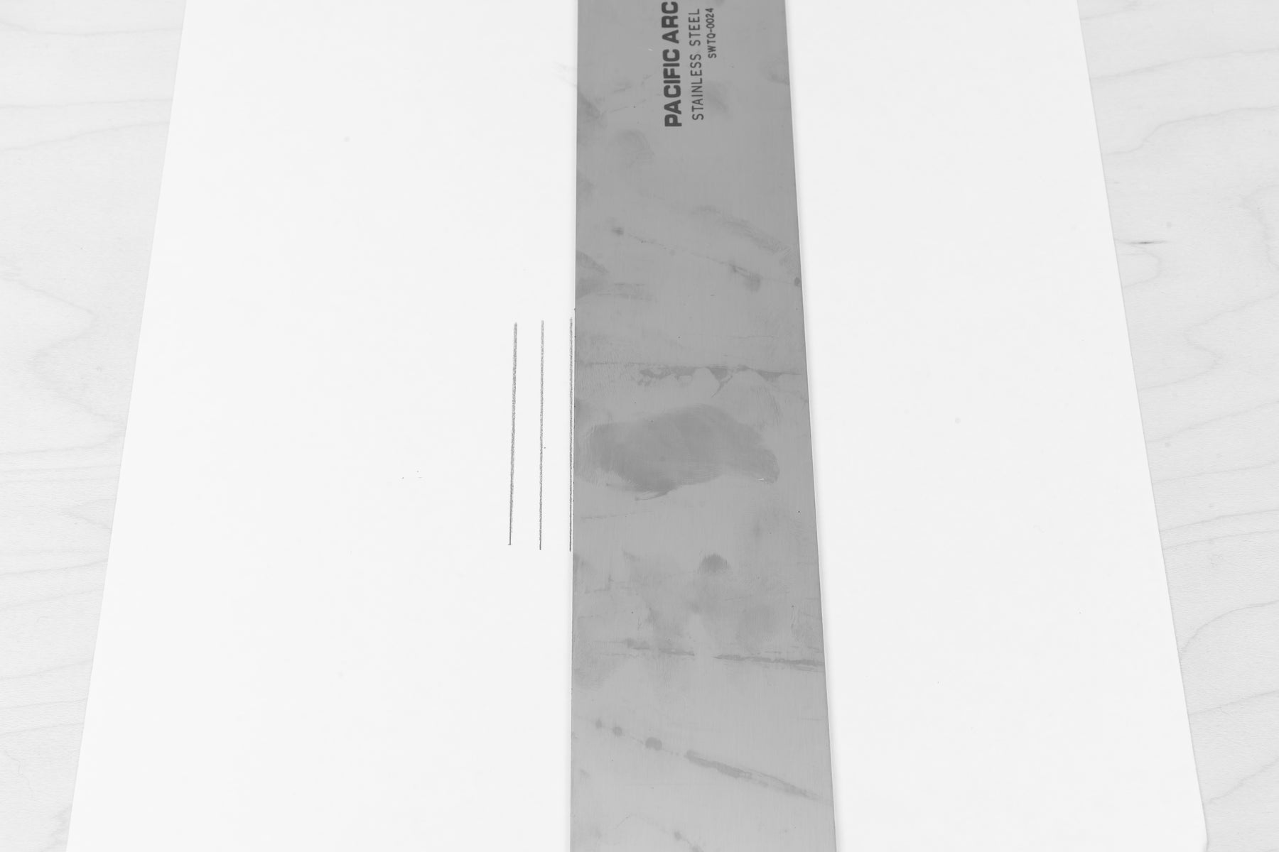 Pacific Arc, T-Square: stainless steel blade, 2" wide, plain, .080"