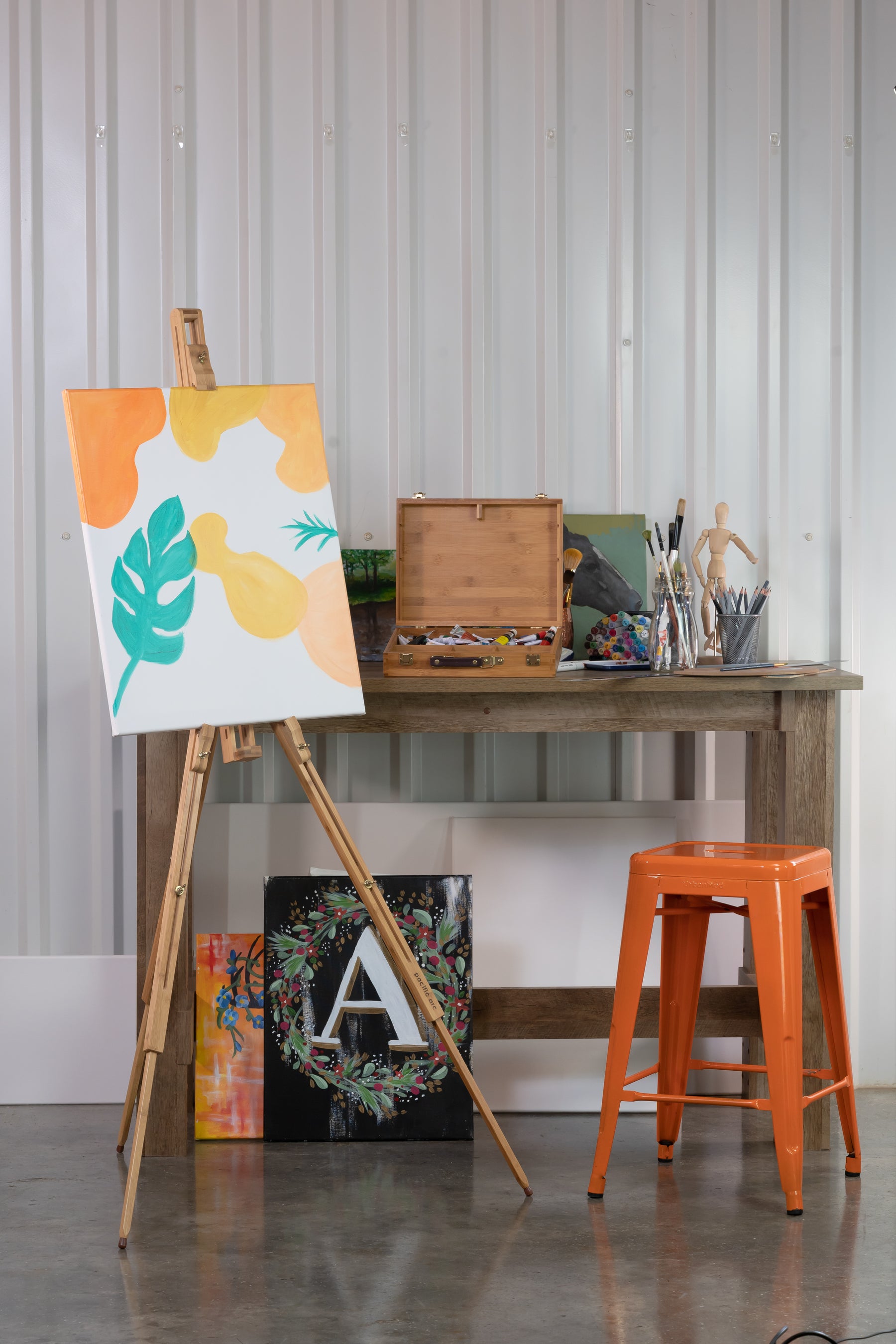 Pacific Arc - Field Bamboo Professional Foldable Studio Easel, 41 Inch Canvas Size for watercolors, painting, drawing, sketching, and display