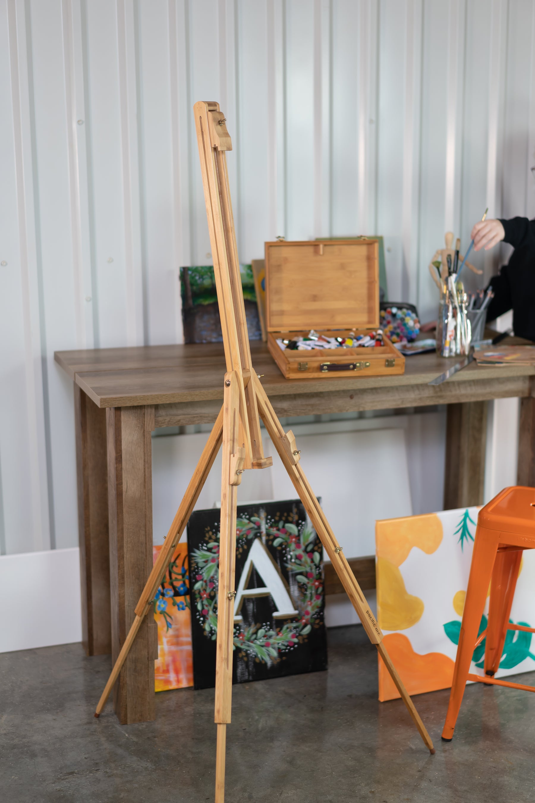 Pacific Arc - Field Bamboo Professional Foldable Studio Easel, 41 Inch Canvas Size for watercolors, painting, drawing, sketching, and display
