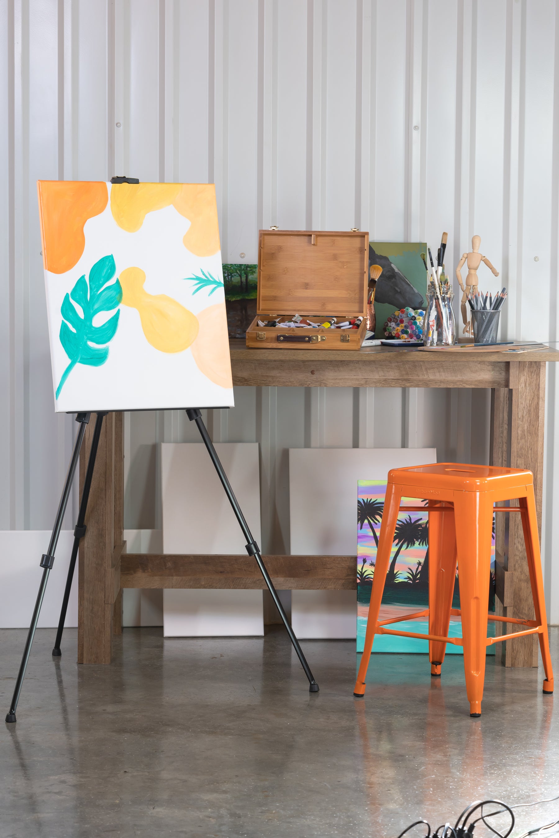 Pacific Arc Backpacker Aluminum 63 Inch Adjustable Art Easel with Carrying Bag for Artists, Hobbyists, Students, and Professionals