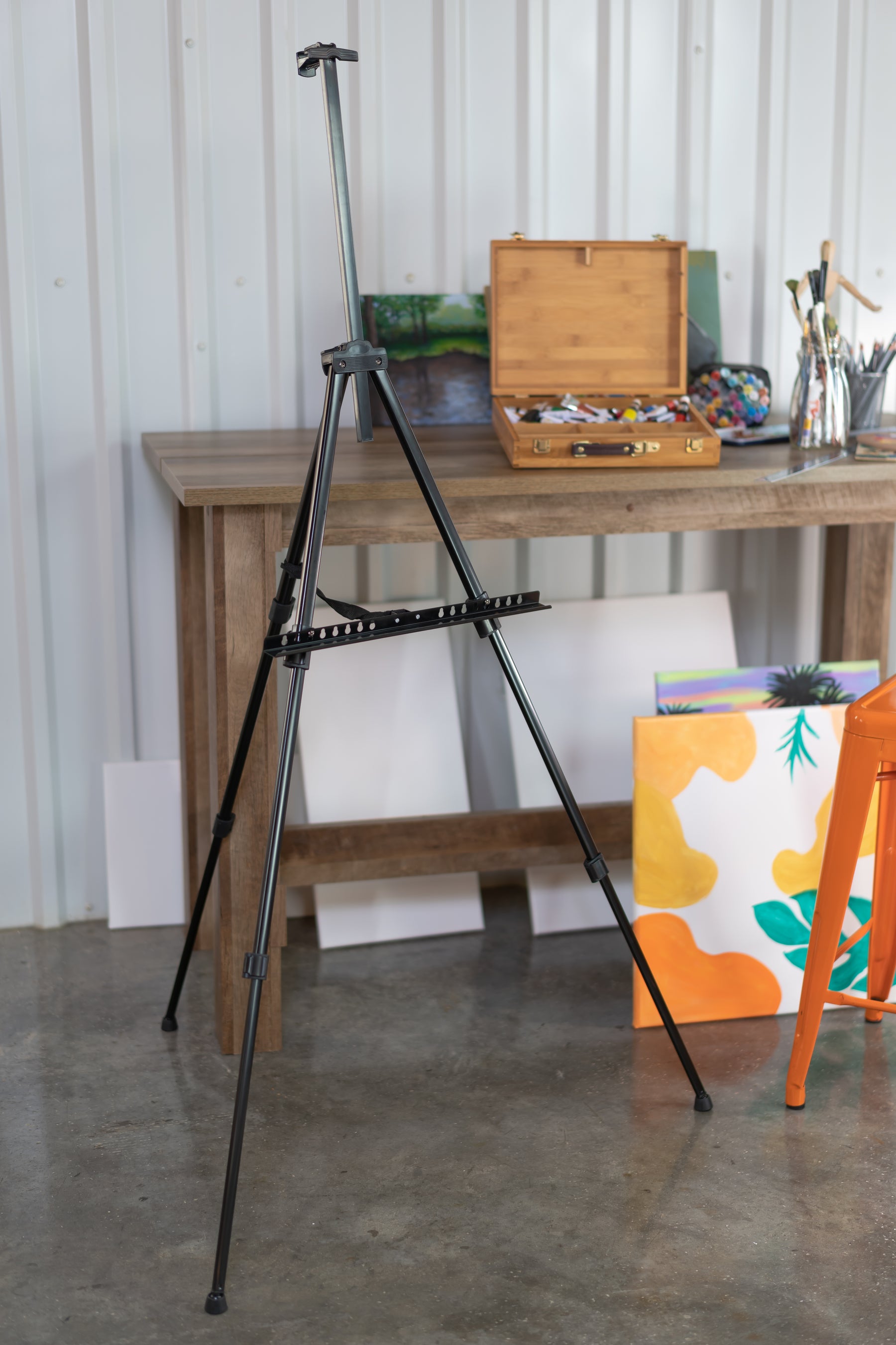 Pacific Arc Backpacker Aluminum 63 Inch Adjustable Art Easel with Carrying Bag for Artists, Hobbyists, Students, and Professionals