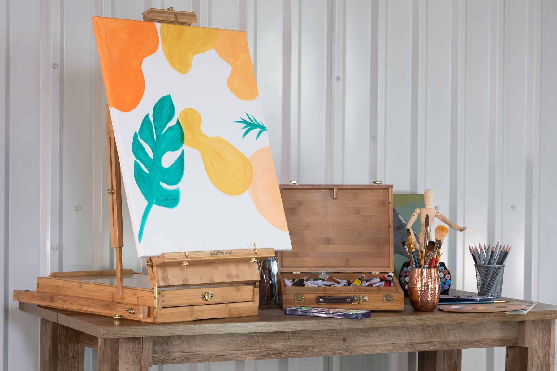 Pacific Arc Bamboo Professional Easel - Table-top Box for Artists, Hobbyists, Students, and Professionals