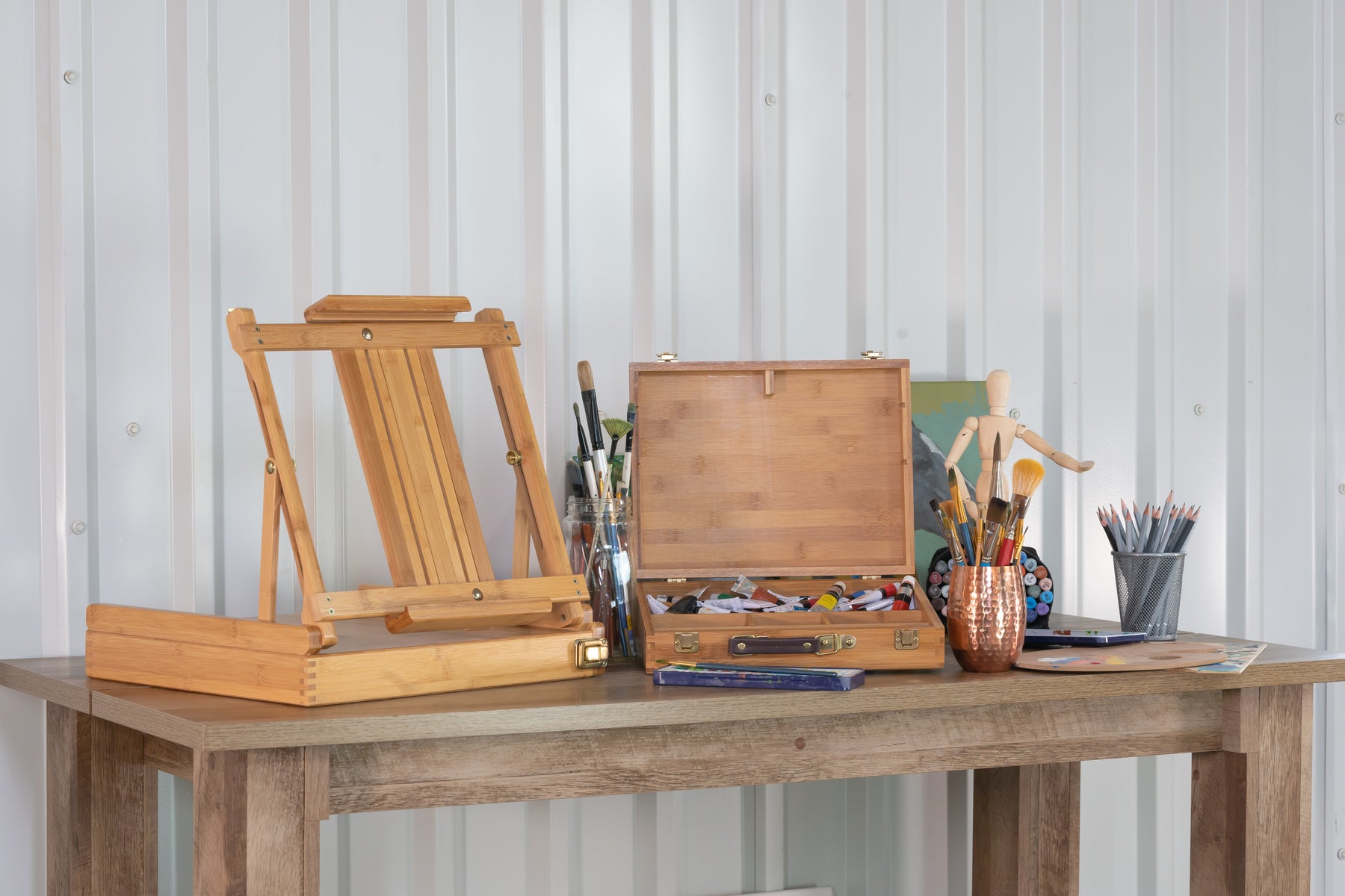 Pacific Arc Bamboo Professional Easel - Table-top Box for Artists, Hobbyists, Students, and Professionals