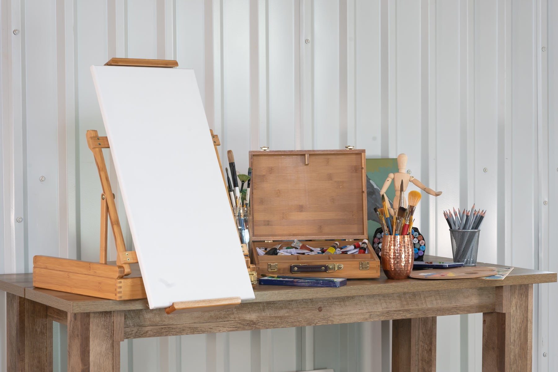 Pacific Arc Bamboo Professional Easel - Table-top Box for Artists, Hobbyists, Students, and Professionals