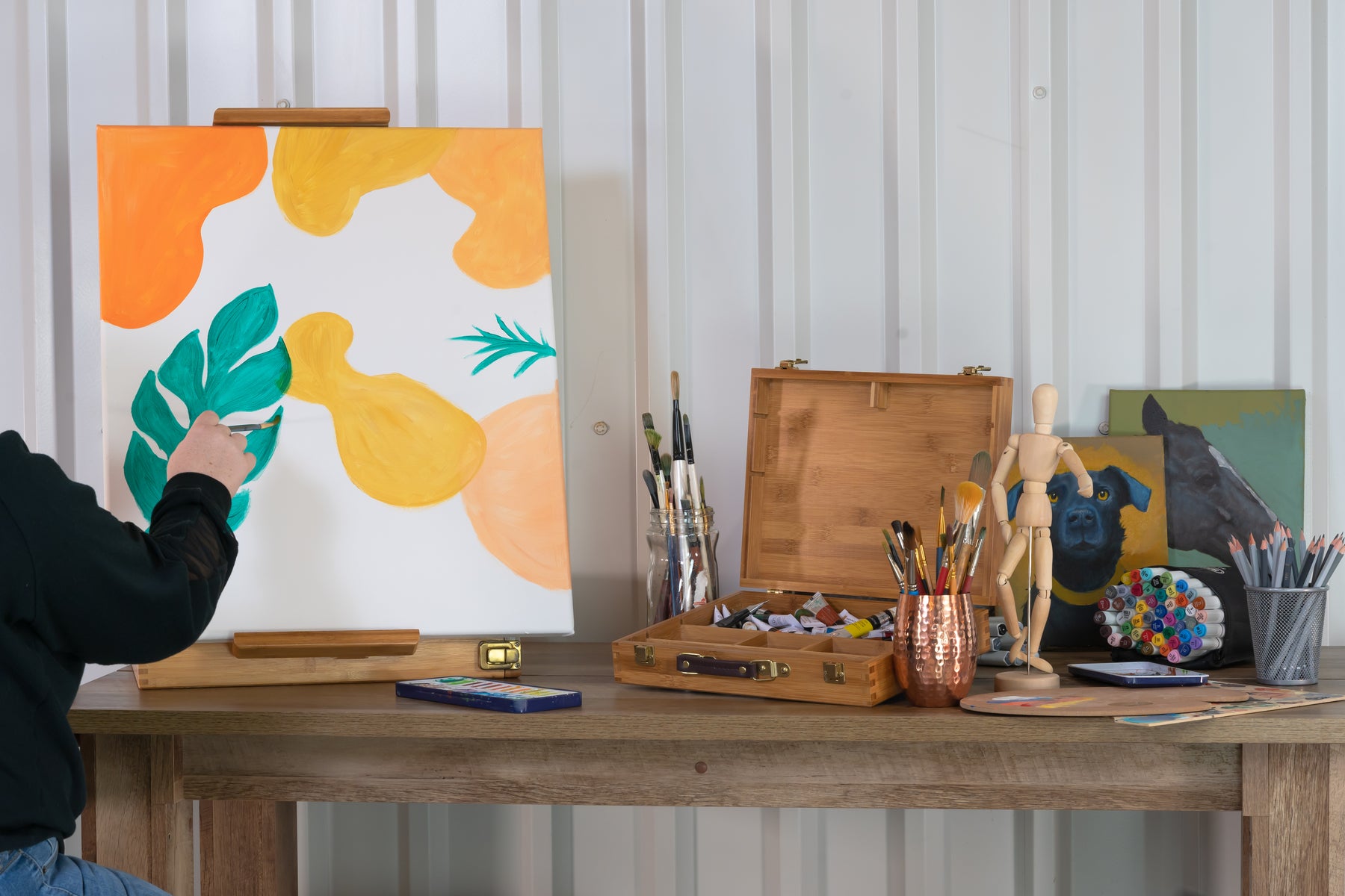 Pacific Arc Bamboo Professional Easel - Table-top Box for Artists, Hobbyists, Students, and Professionals
