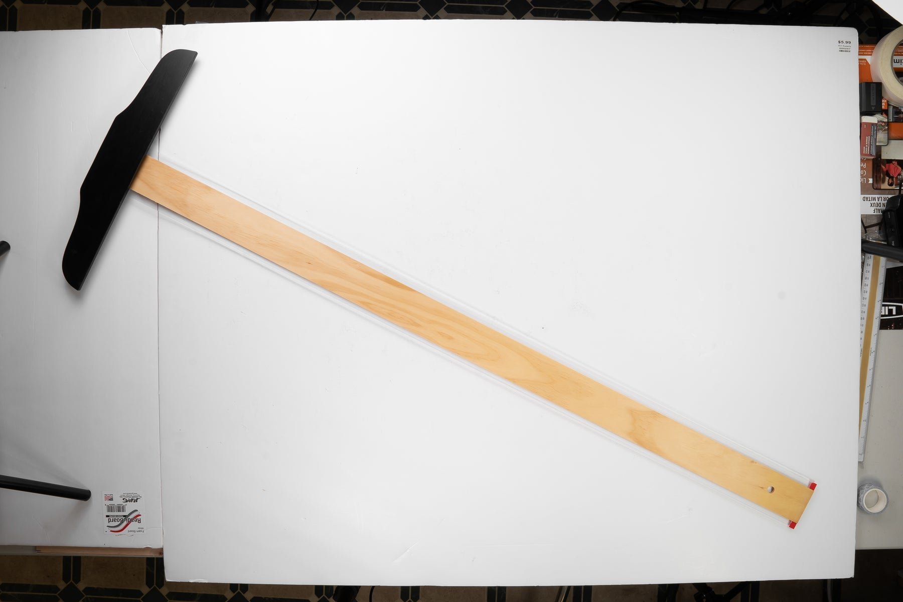 Pacific Arc 18 to 48 Inch T Square, Traditional Maple Blade with Acrylic Edge