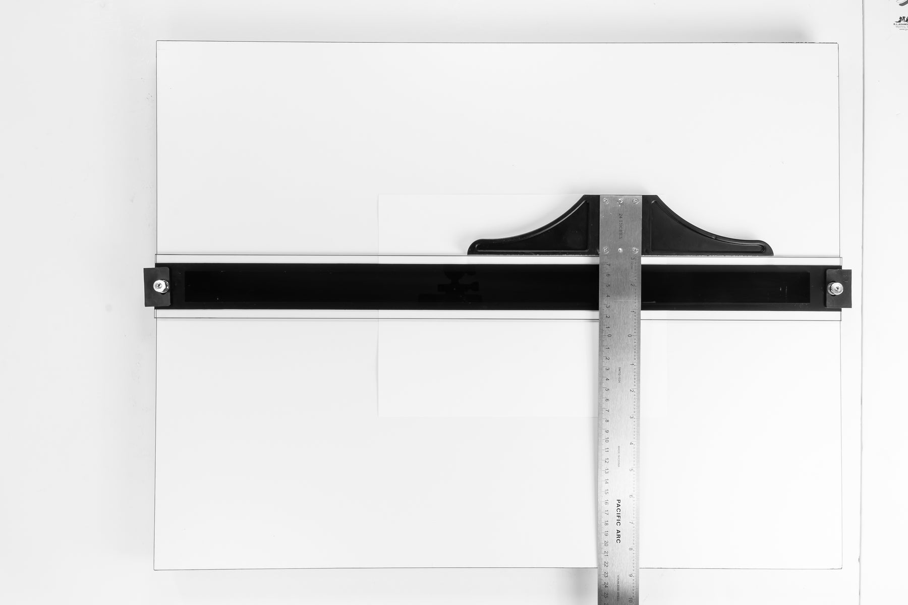 Pacific Arc 18 To 48 Inch T Square, Traditional Stainless Steel, Graduated Inch and Metric