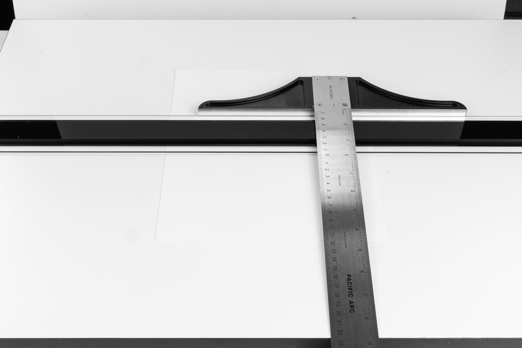 Pacific Arc 18 To 48 Inch T Square, Traditional Stainless Steel, Graduated Inch and Metric