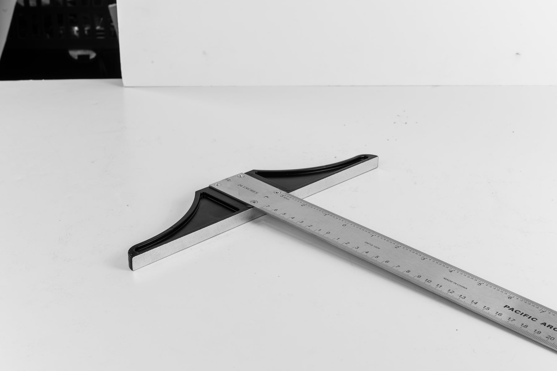 Pacific Arc 18 To 48 Inch T Square, Traditional Stainless Steel, Graduated Inch and Metric