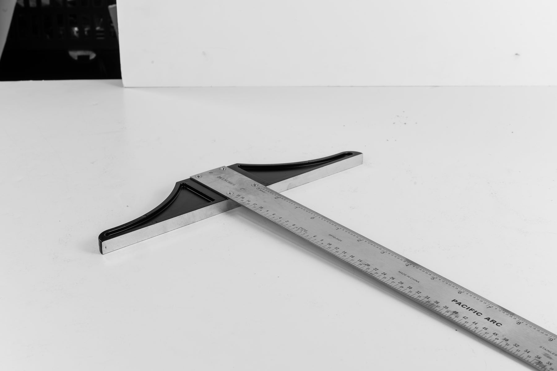 Pacific Arc 18 To 48 Inch T Square, Traditional Stainless Steel, Graduated Inch and Pica