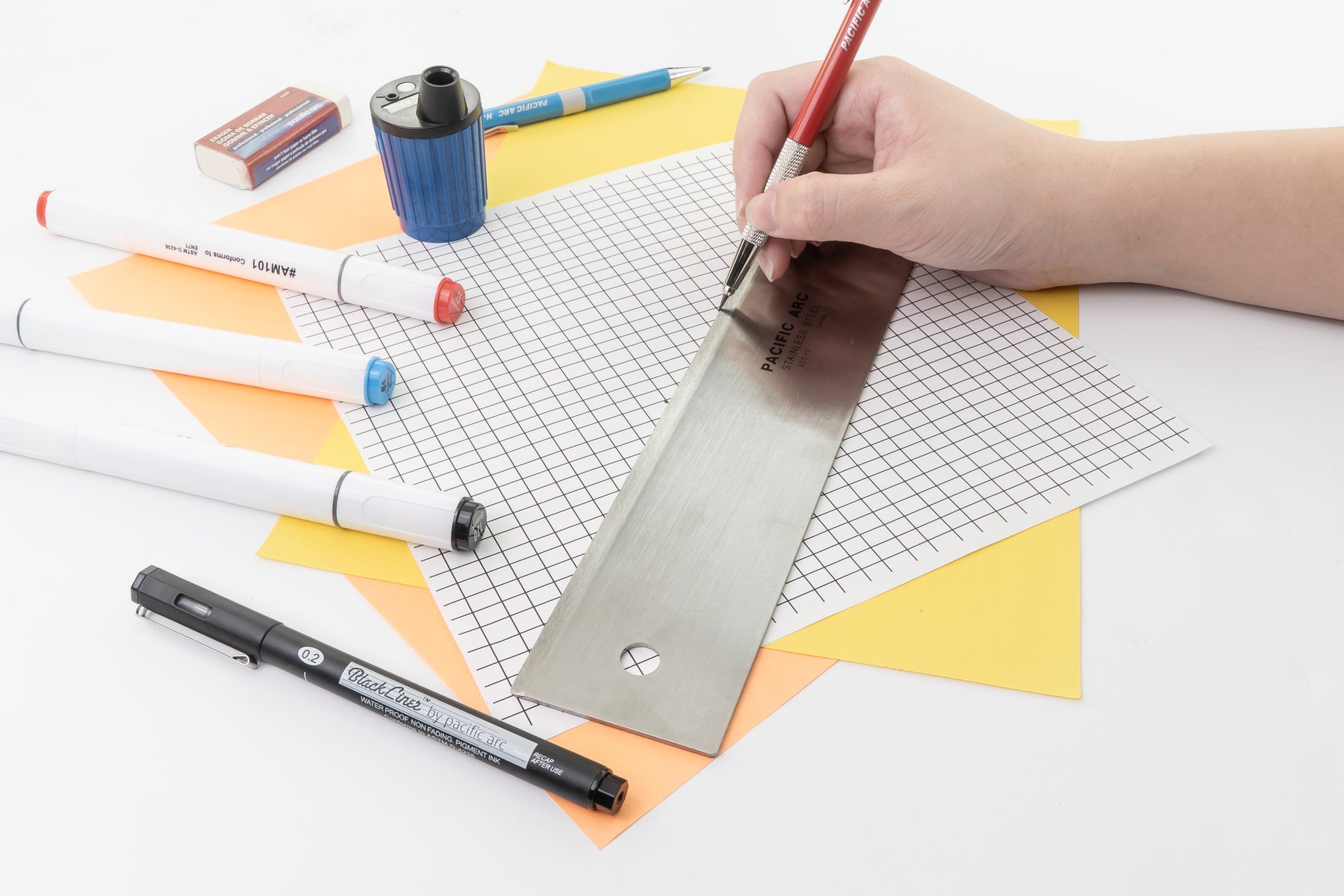 Pacific Arc, 12 To 72 Inch Straight Edge Stainless Steel 0.09" Thick Steel, Heavy Duty