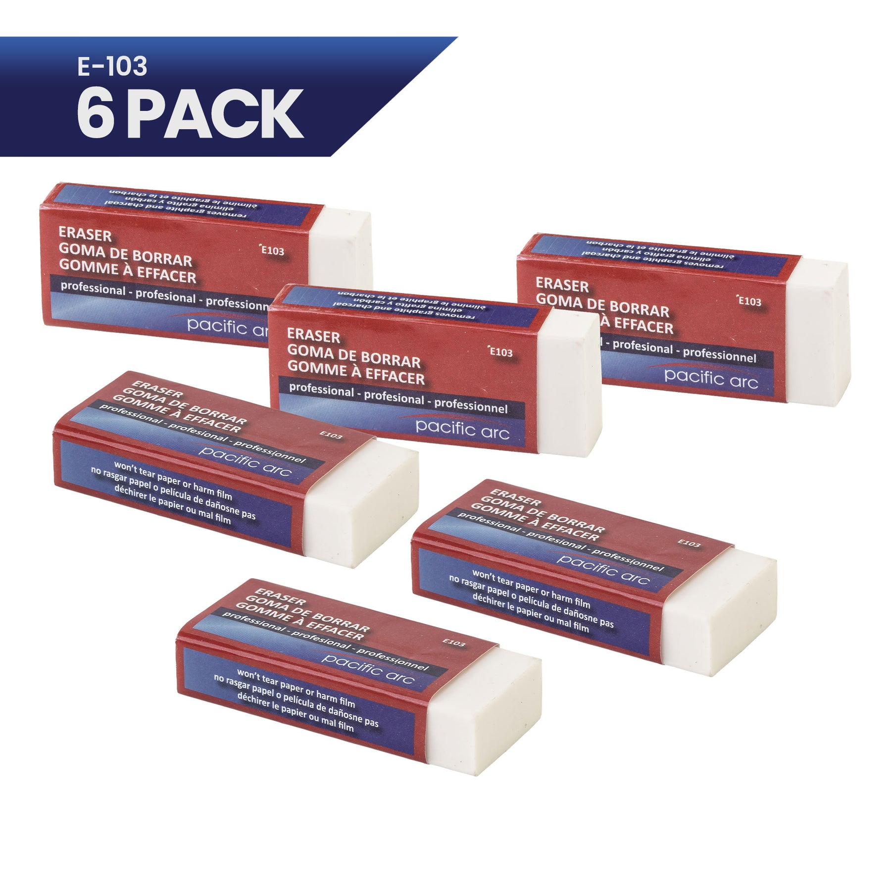 Pacific Arc, Eraser: soft white plastic