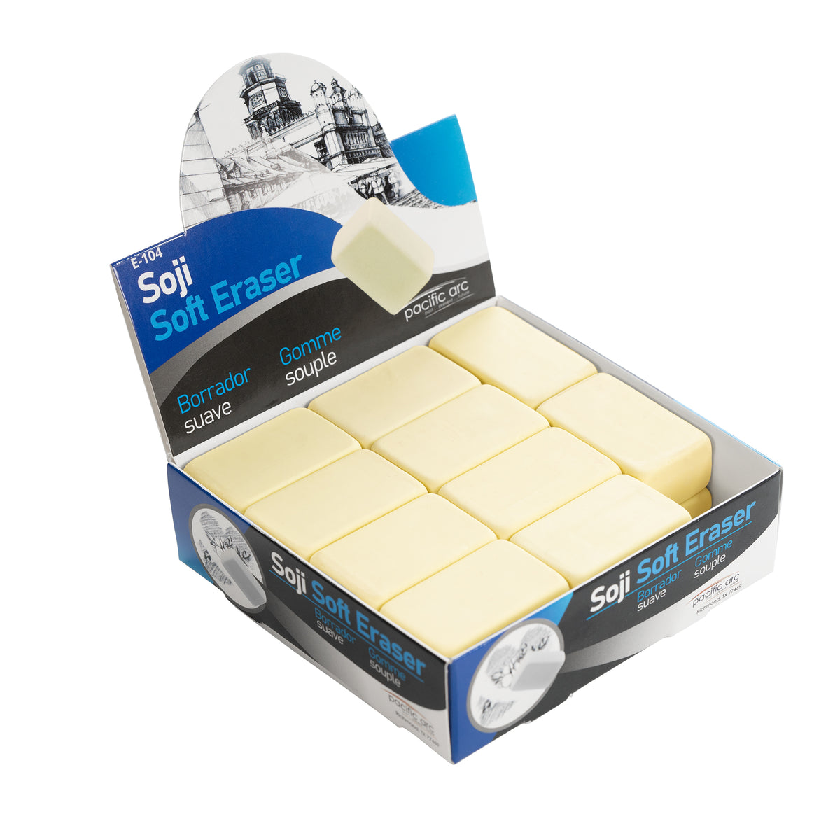 Pacific Arc, Eraser Display: Soji - 4B soft eraser, Yellow Eraser
