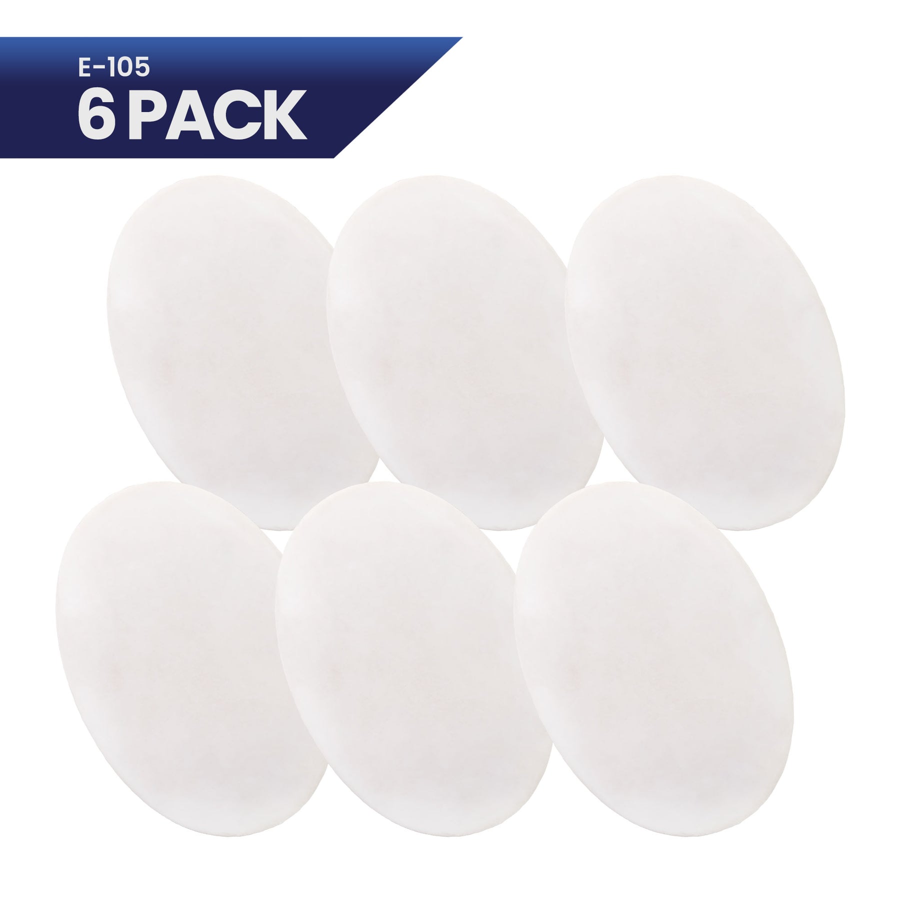 Eraser: Pebble - thin, round plastic - 6 Pack