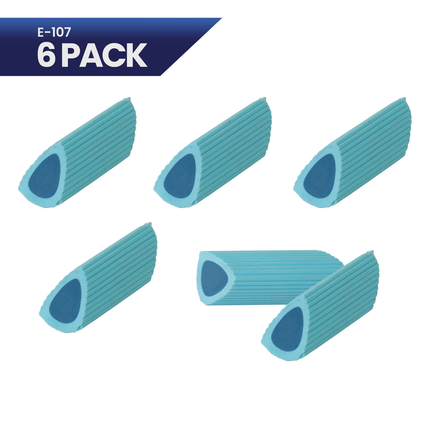 Pacific Arc, Eraser: Prism - Soft plastic - prism shape - blue 6 Pack