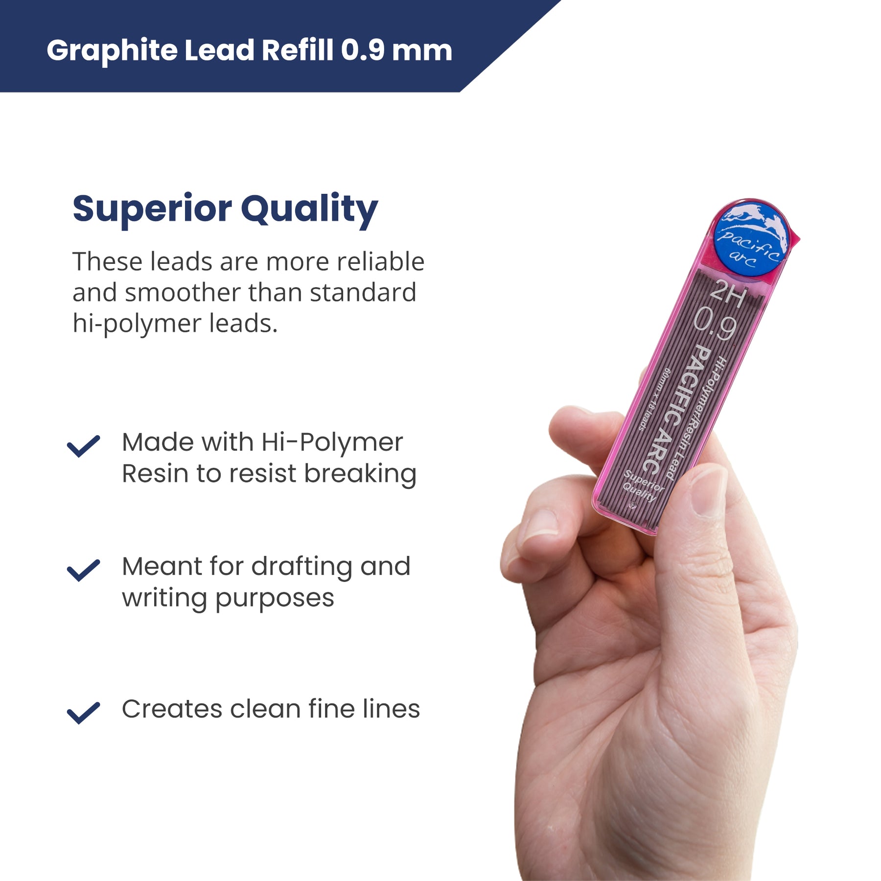 Pacific Arc Mechanical Pencil Refill lead,- 0.9mm - 72 leads - For Art, Sketching, Technical Drawing