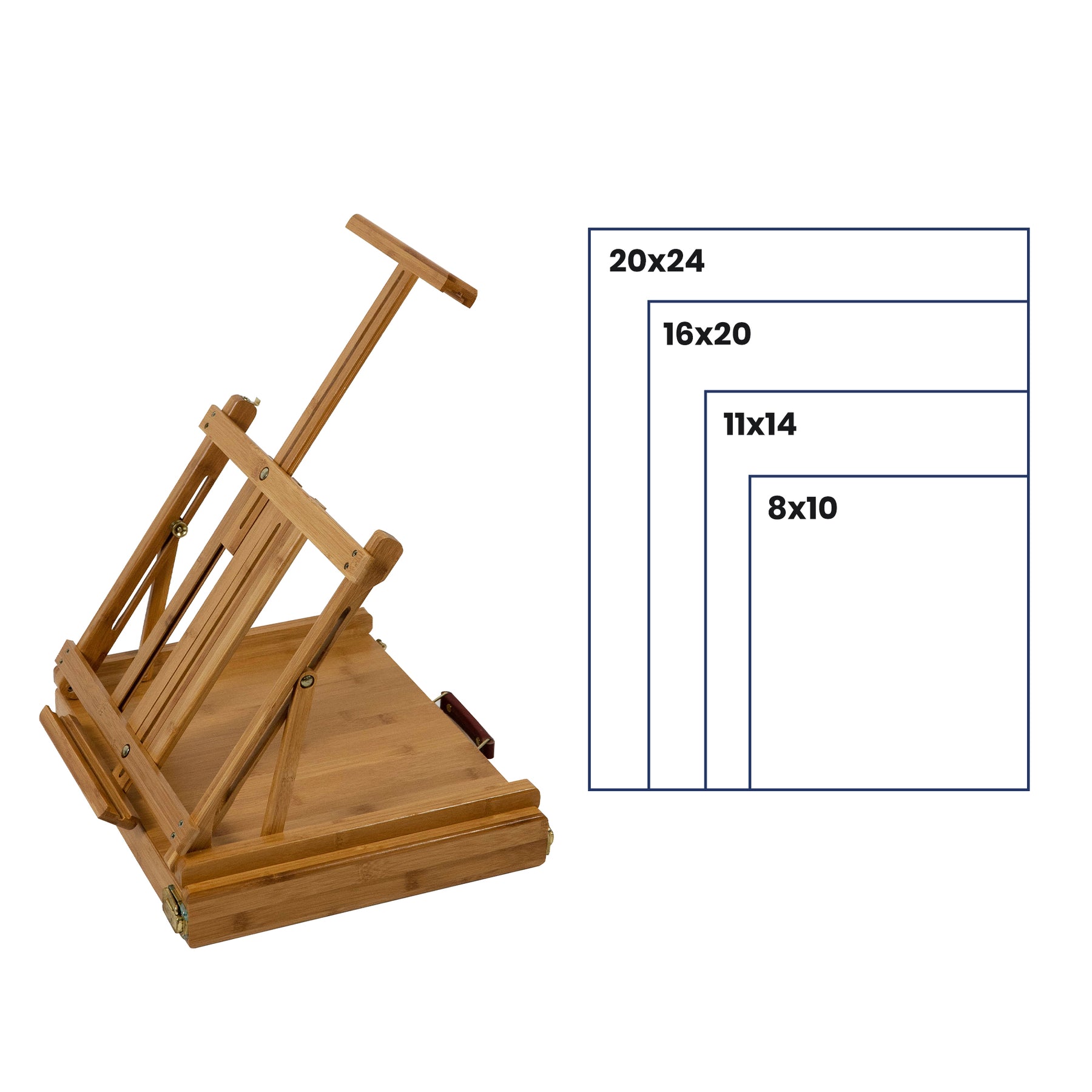 Pacific Arc Bamboo Professional Easel - Table-top Box for Artists, Hobbyists, Students, and Professionals