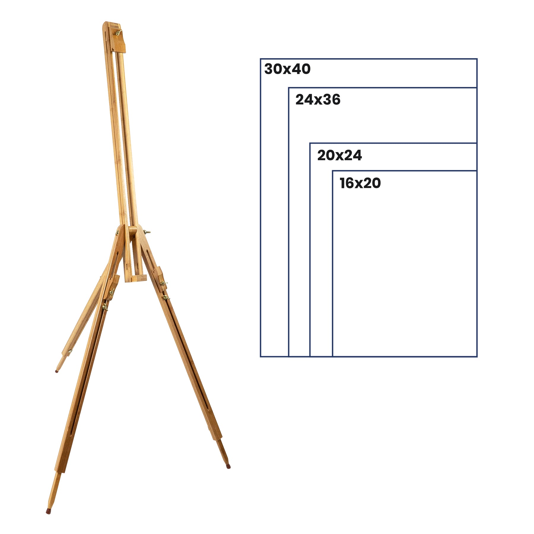 Pacific Arc - Field Bamboo Professional Foldable Studio Easel, 41 Inch Canvas Size for watercolors, painting, drawing, sketching, and display