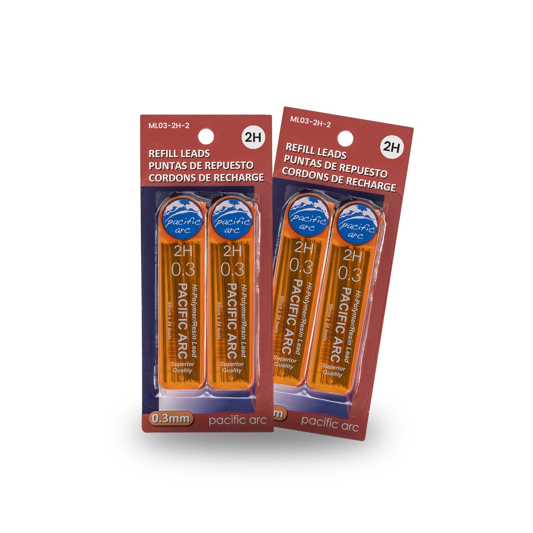 Pacific Arc Mechanical Pencil Refill lead,- 96 or 72 leads - 2H, H, HB, or B - For Art, Sketching, Technical Drawing