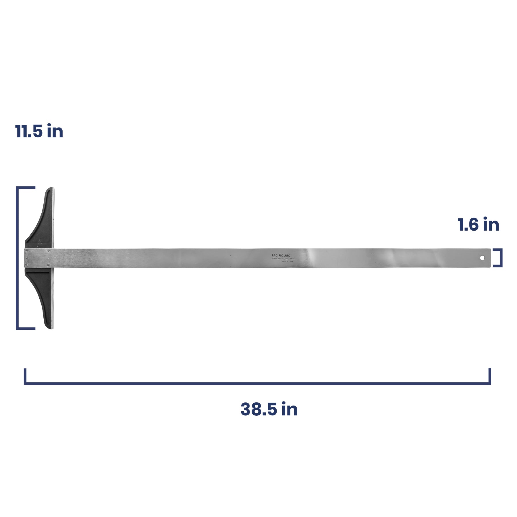 Pacific Arc, 18 To 48 Inch T Square, Traditional Stainless Steel Plain