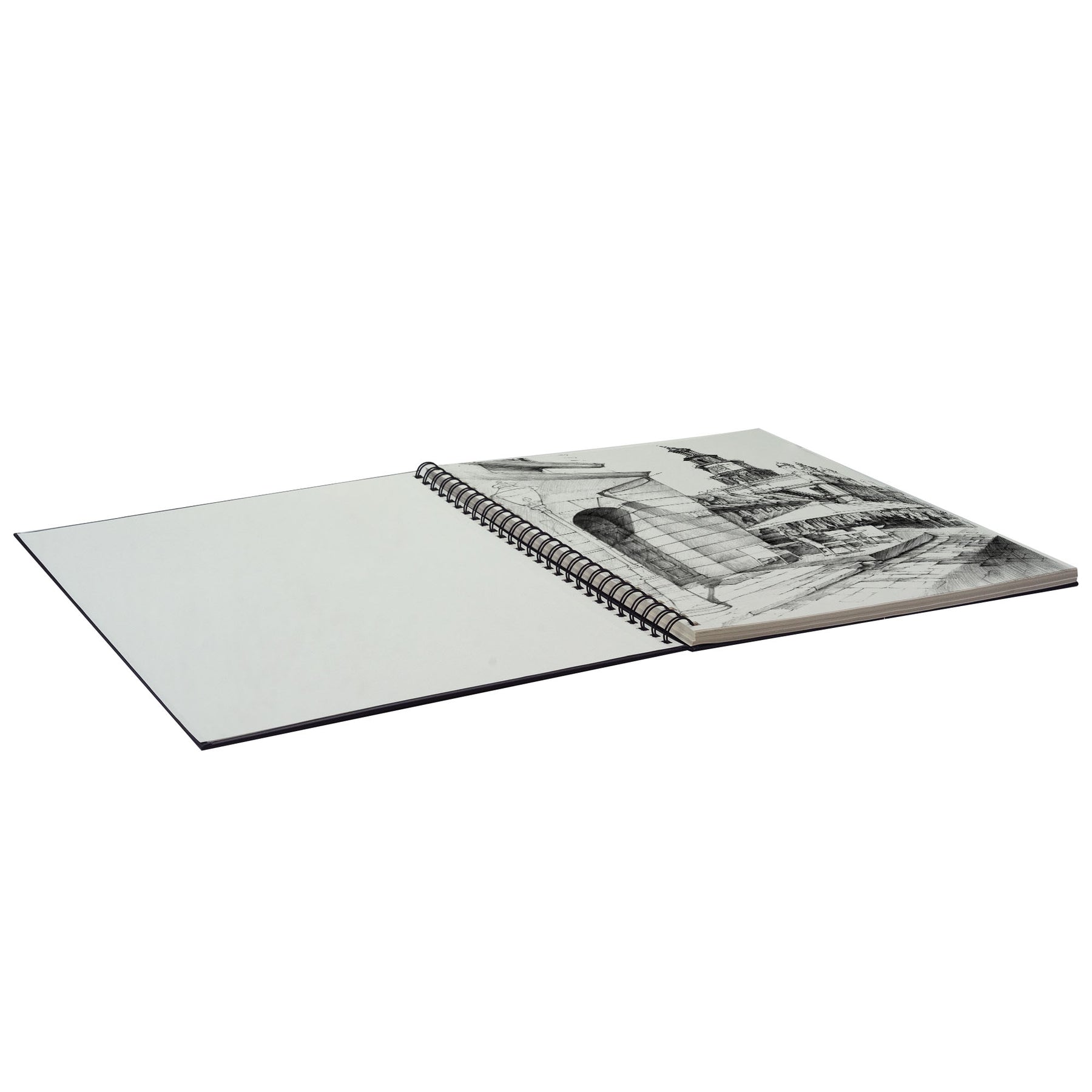 Pacific Arc Mesa Sketchbook - black wire-bound, hard cover with micro-perforated pages 80 sheets 65lb paper
