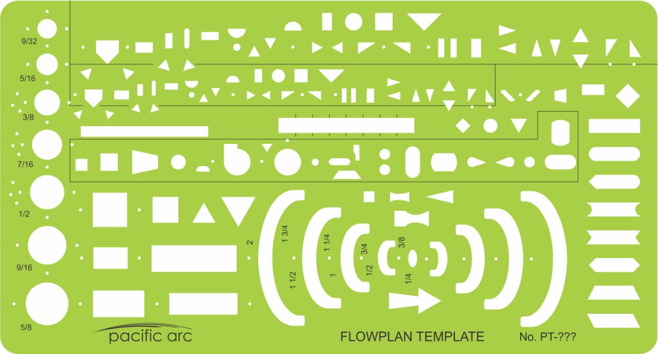 Pacific Arc Electrical Template Guide, perfect for layouts and drafting for architects, draftsmen, students, and artists