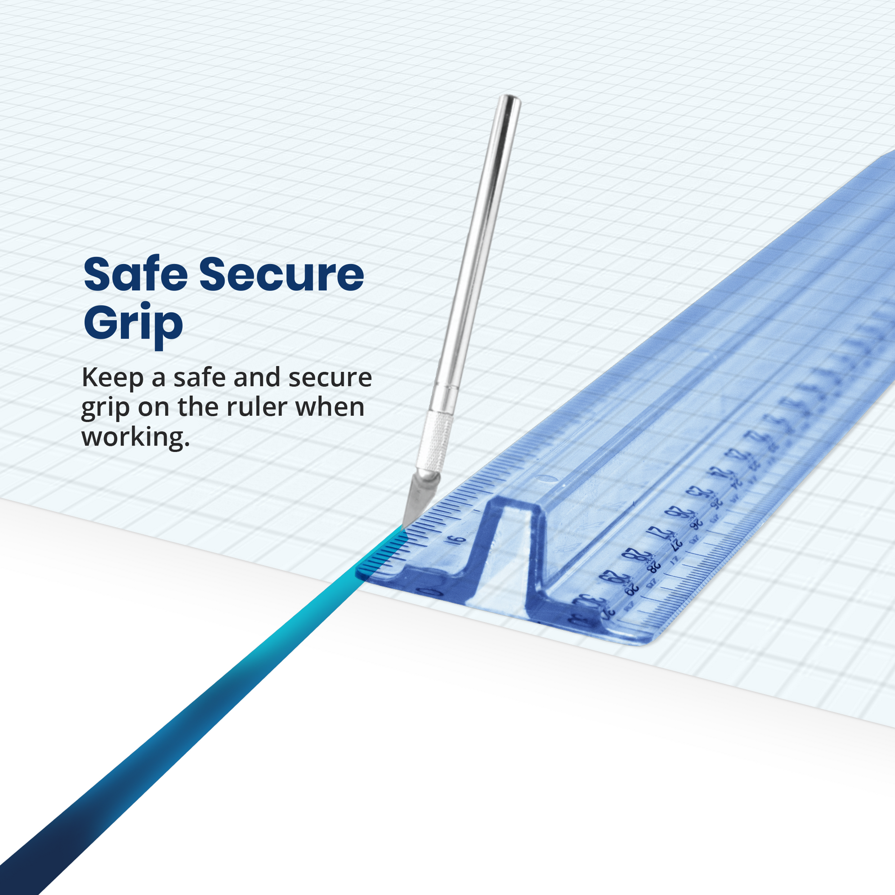 Pacific Arc - Easy Grip Ruler, 12 Inch, Inches and Centimeters, Clear