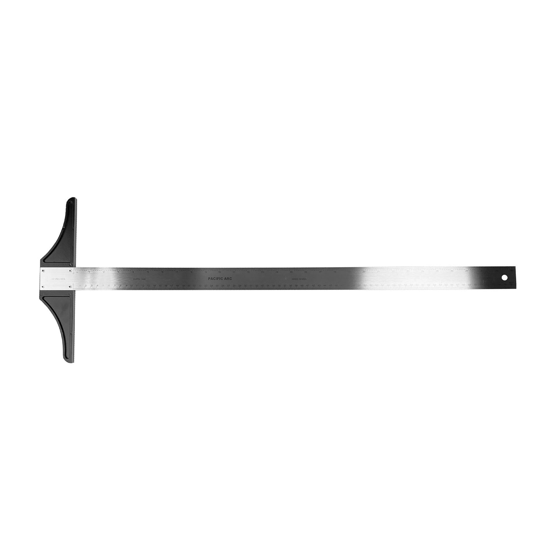 Pacific Arc 18 To 48 Inch T Square, Traditional Stainless Steel, Graduated Inch and Metric