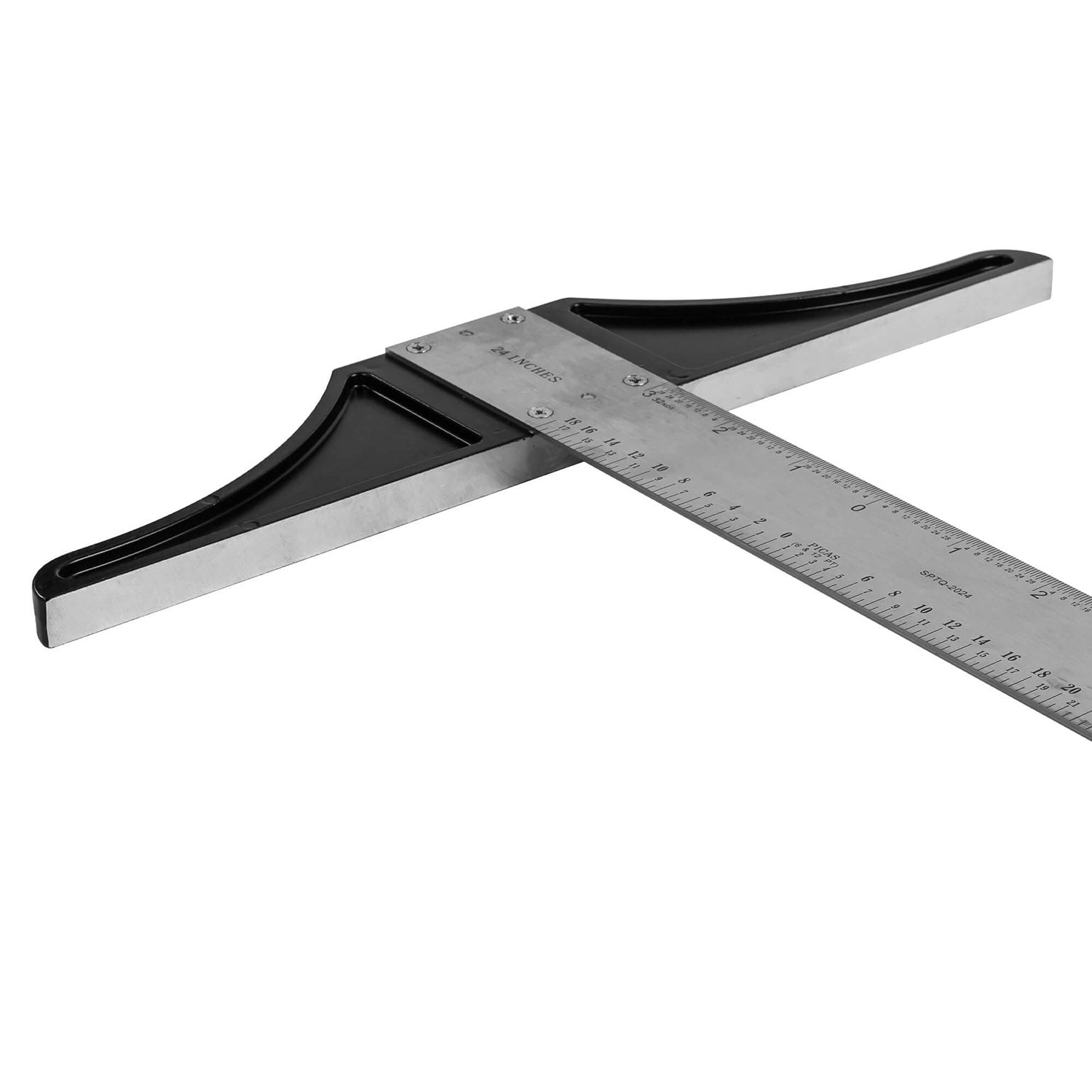 Pacific Arc 18 To 48 Inch T Square, Traditional Stainless Steel, Graduated Inch and Pica