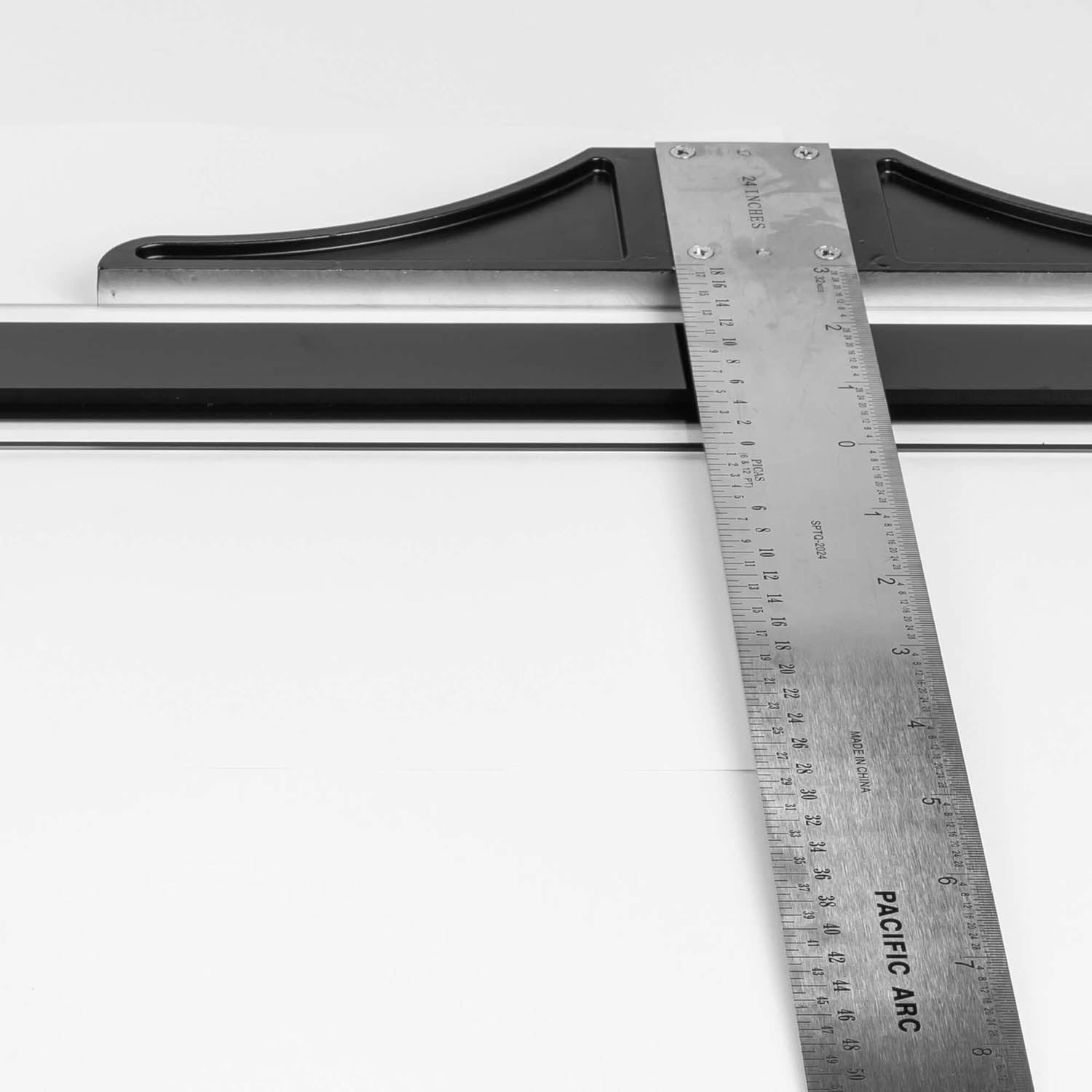 Pacific Arc 18 To 48 Inch T Square, Traditional Stainless Steel, Graduated Inch and Pica